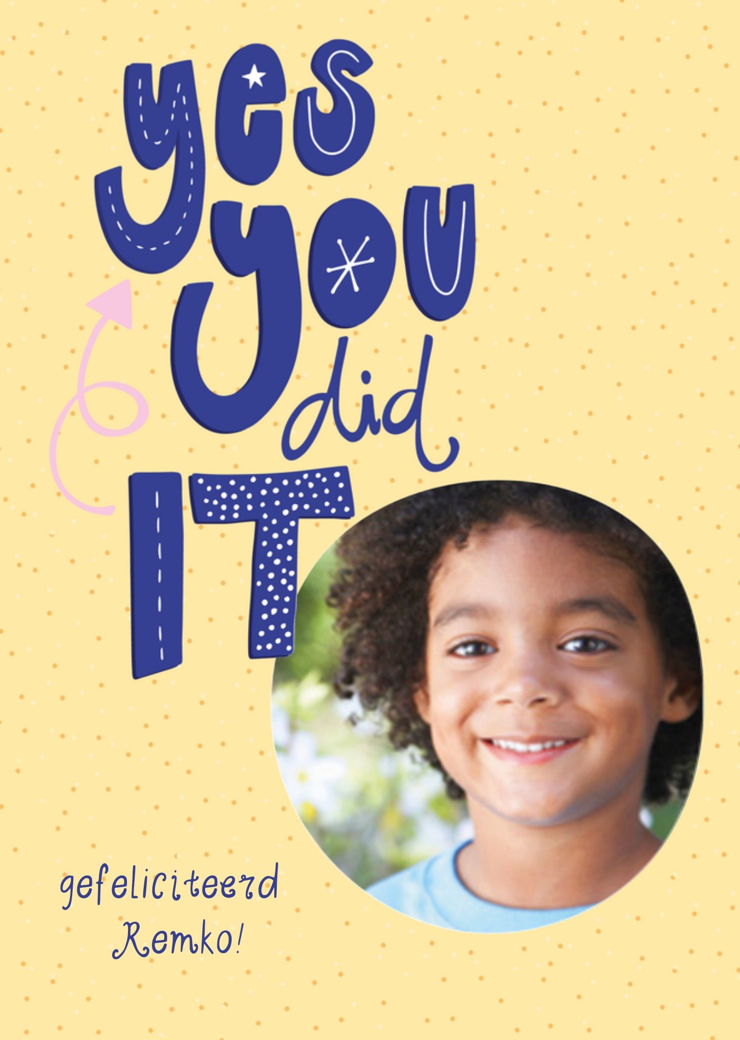 Felicitatiekaart foto naam Kaart Funny Side Up