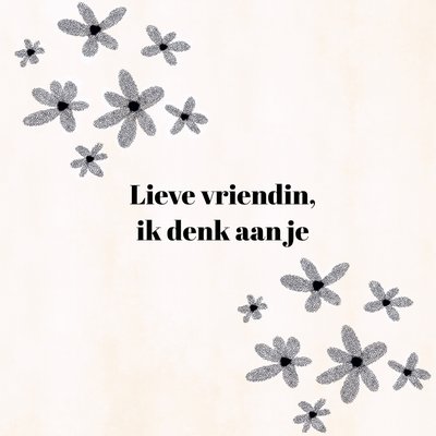 Lieve Vriendin Ik Denk Aan Je Geïllustreerde Bloemen Kaart