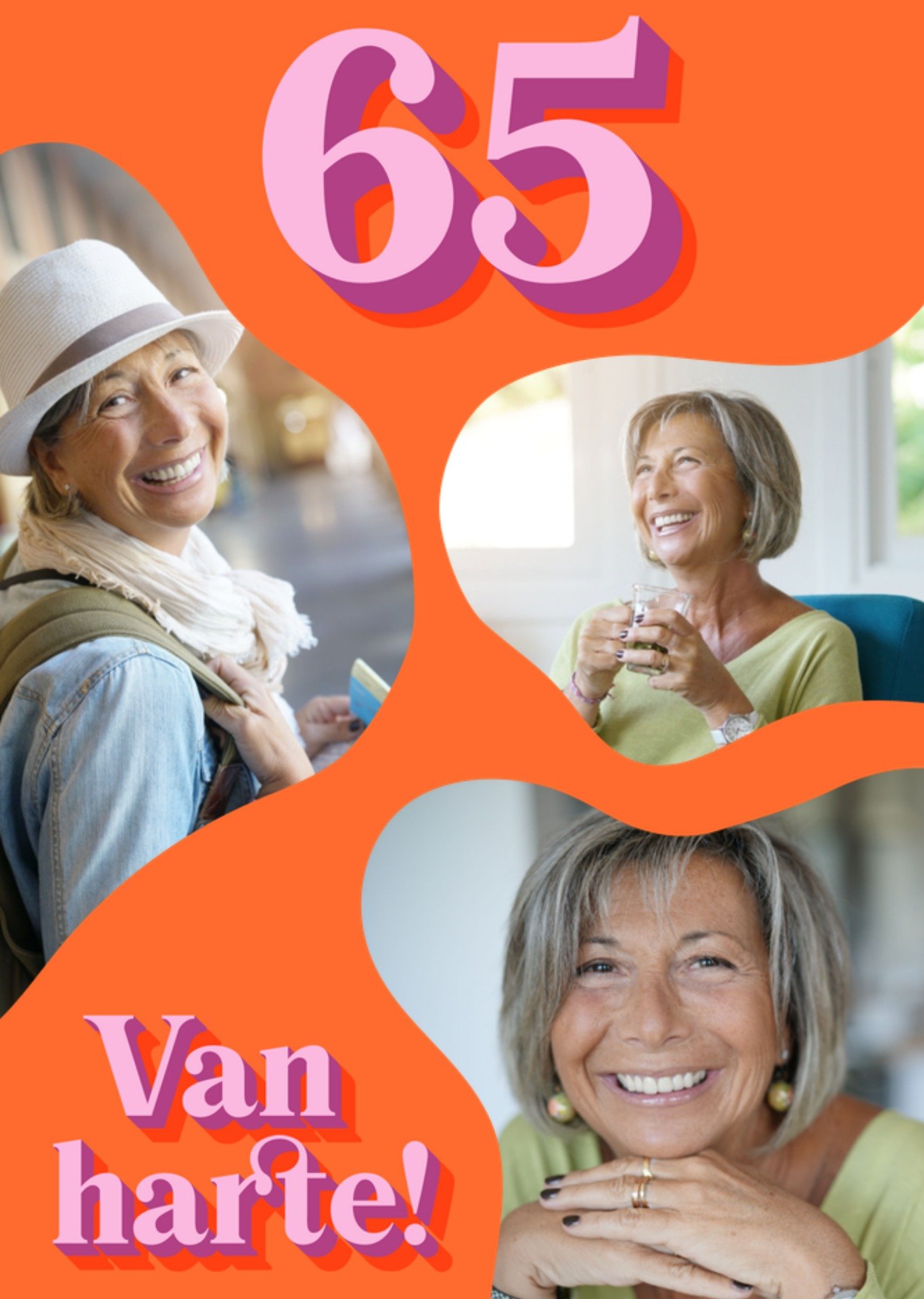 Greetz Verjaardagskaart 65 Van harte! Fotokaart Standard Card