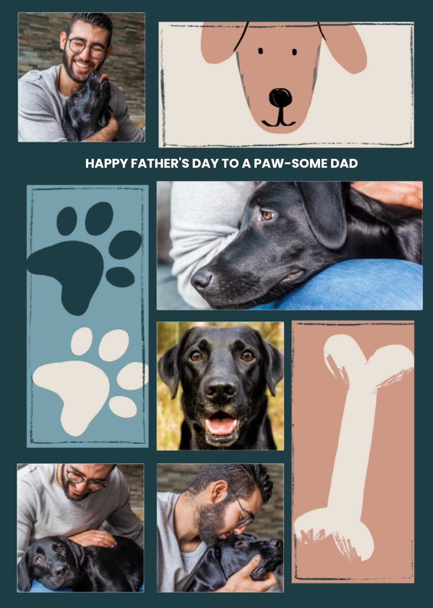 Greetz Vaderdagkaart fotokaart dierenvader Standard Card
