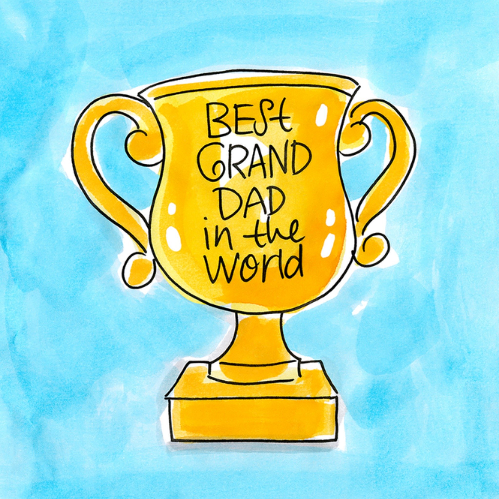 Vaderdagkaart Best Granddad In The World Illustrated Card Vierkante Kaart Blond Amsterdam