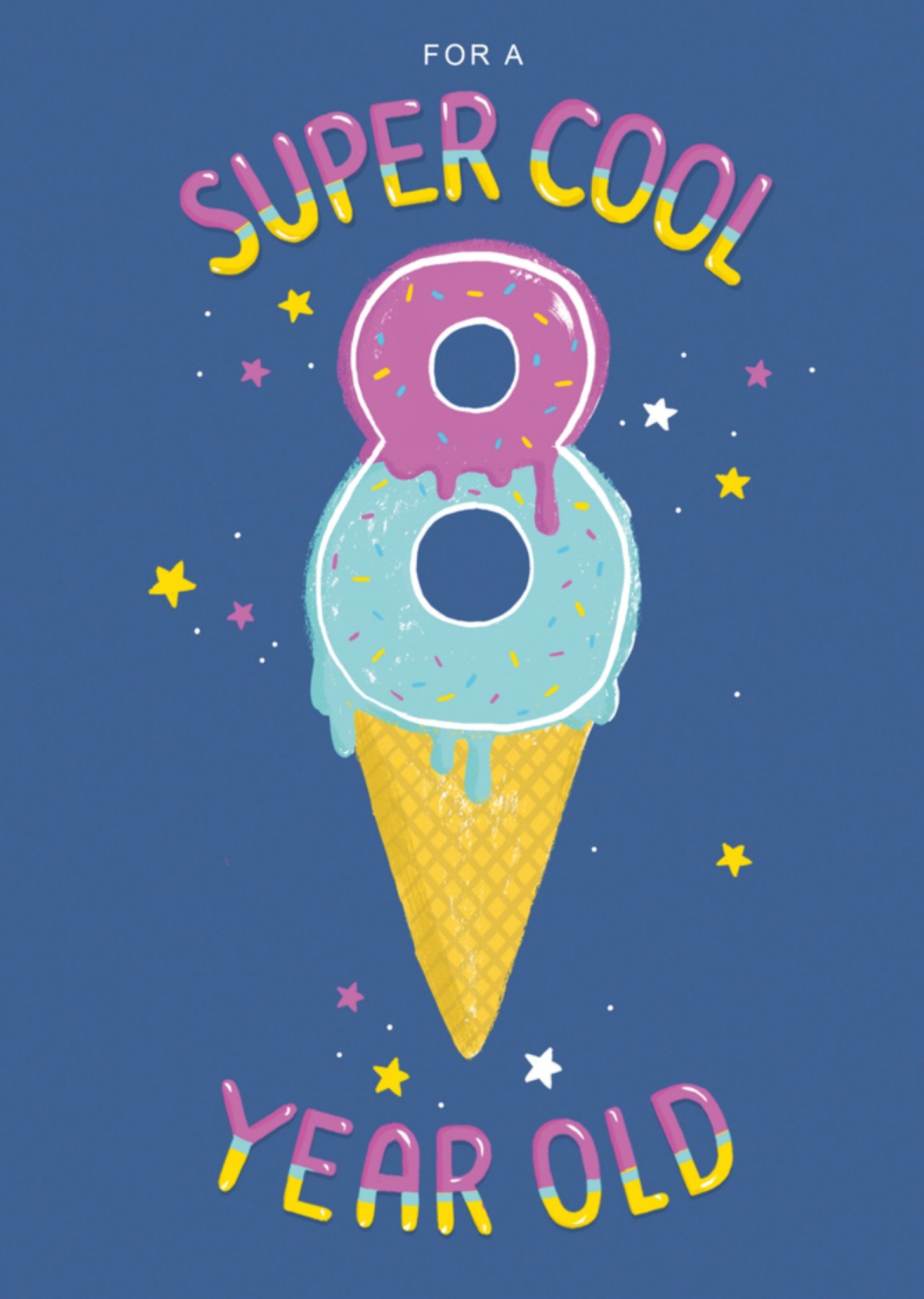 Verjaardagskaart ijsje 8 jaar oud Kaart Greetz