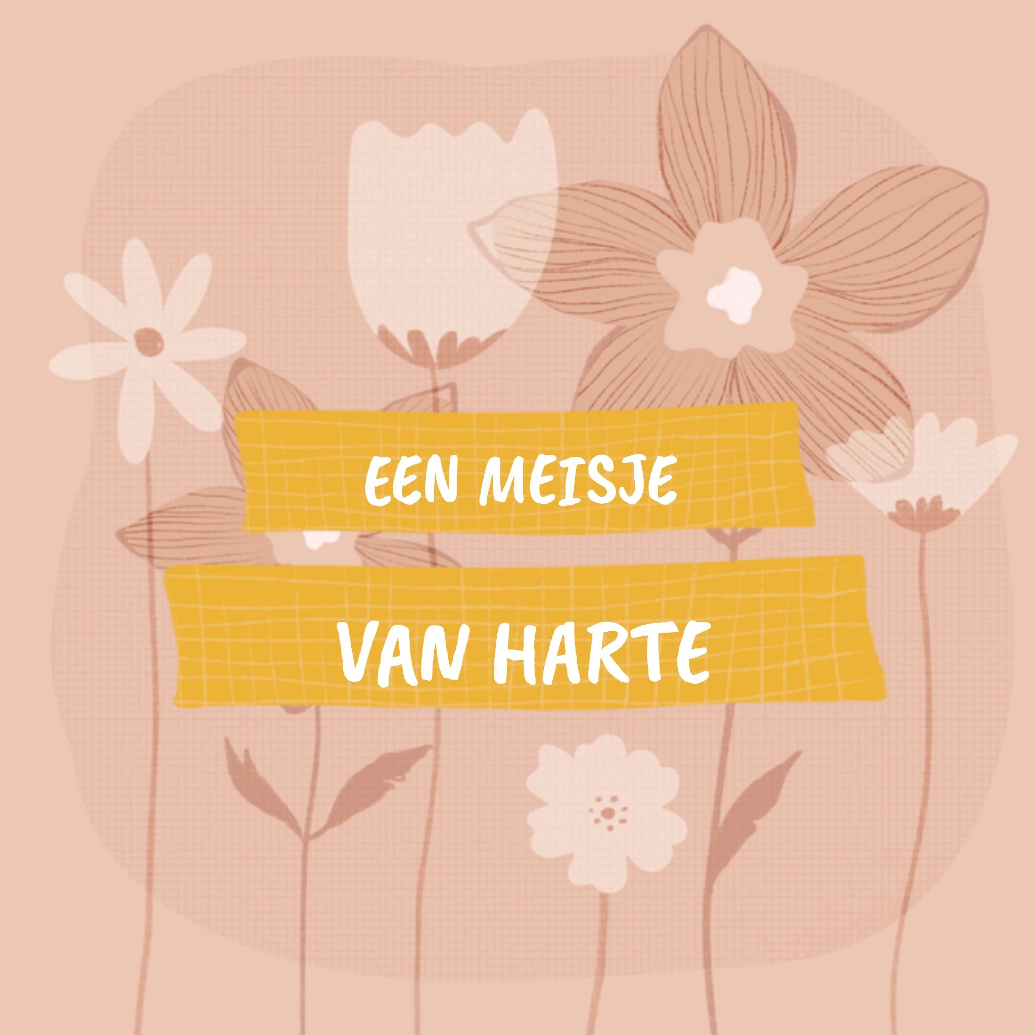 Greetz Geboortekaart bloemen Vierkant