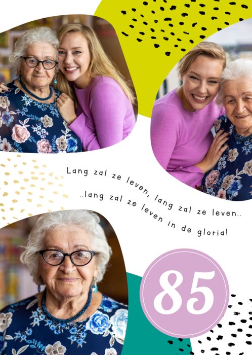 Greetz | Verjaardagskaart | Lang zal ze leven 85 | Fotokaart | Aanpasbare tekst