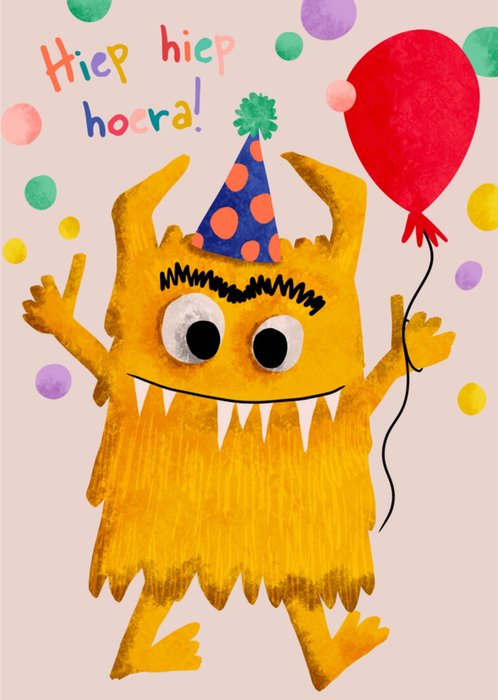 Greetz | Verjaardagskaart | Monster met ballon