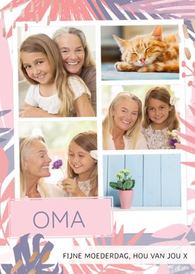 Bladeren Collage Foto Upload Oma Moederdag Kaart