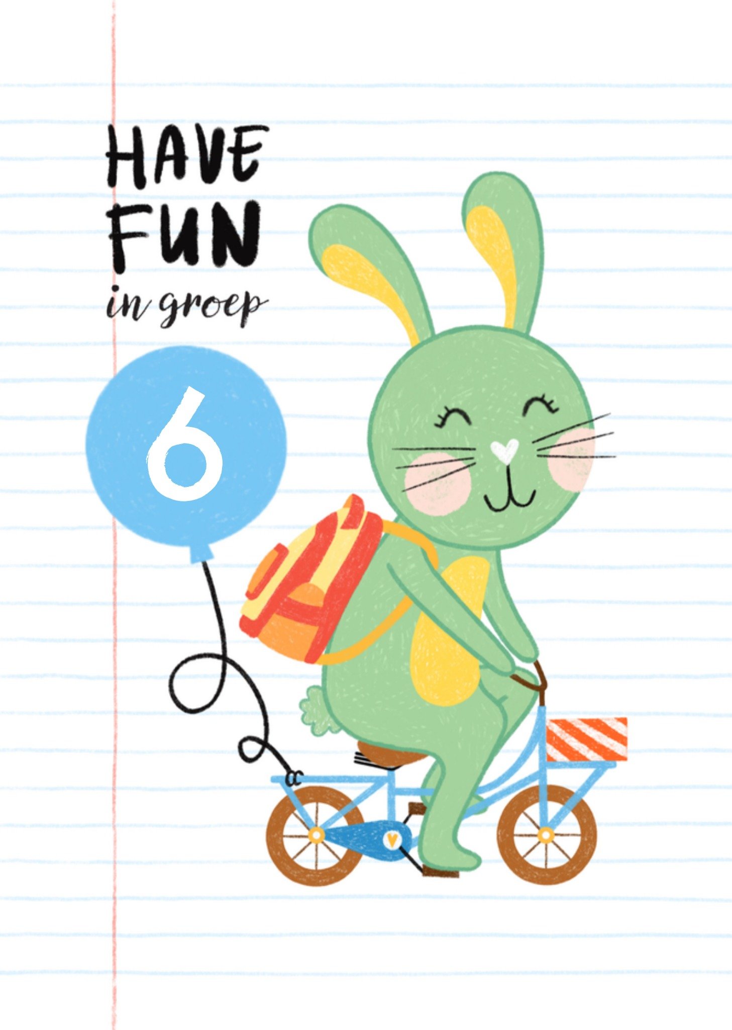 Back to school Konijn Kaart Marieke Witke