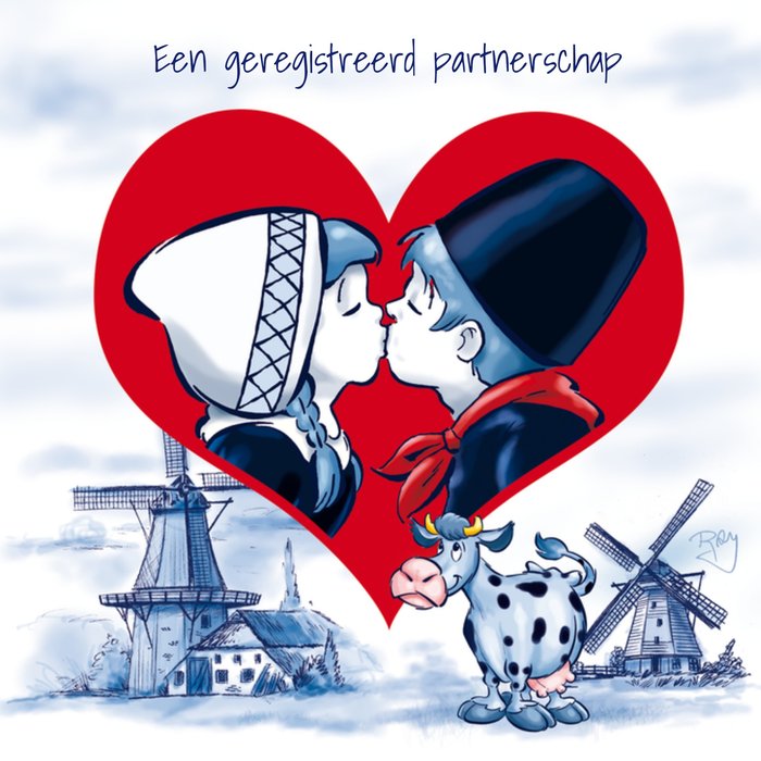 Old Dutch | Huwelijkskaart | Kus