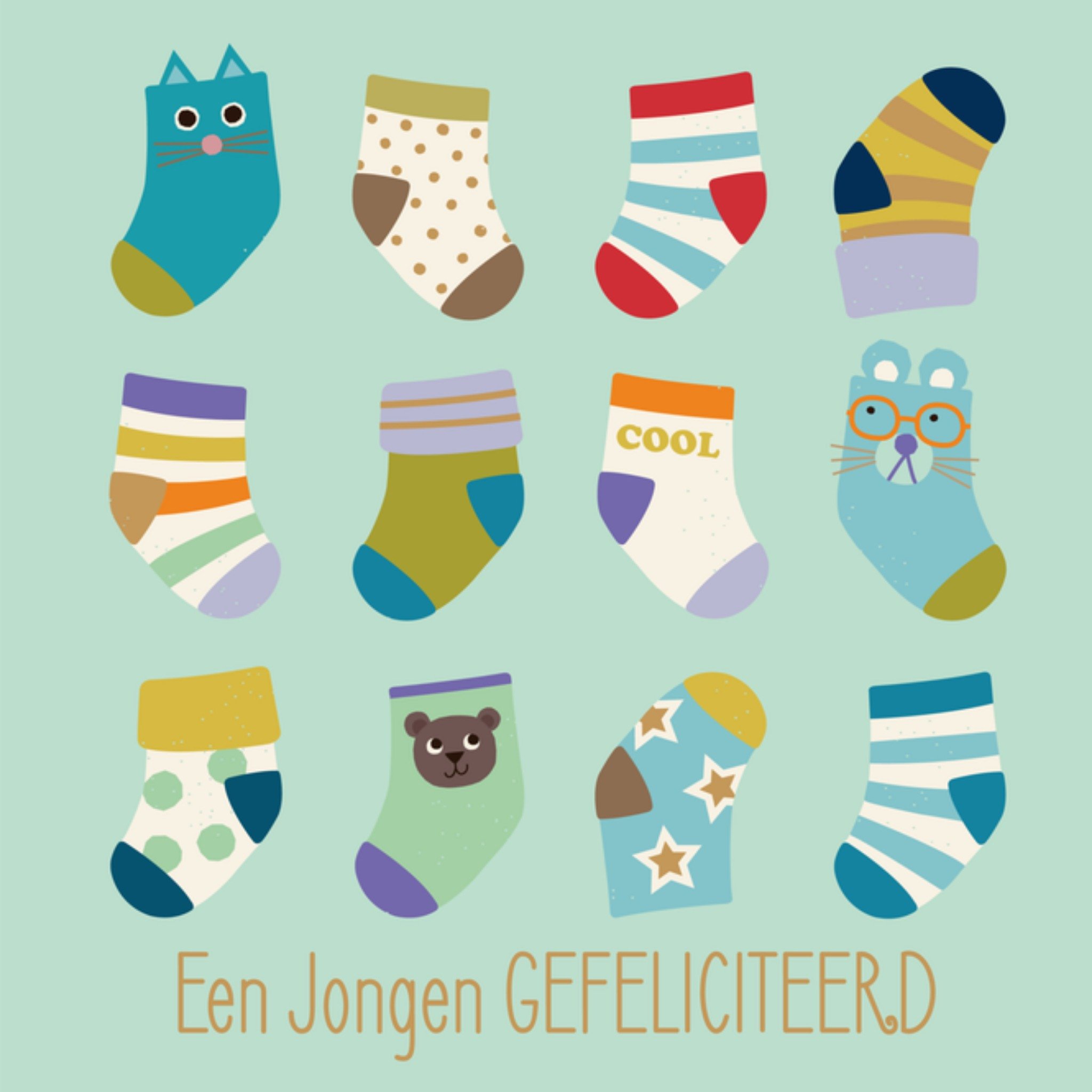 Geboortekaart Sokken Paperclip