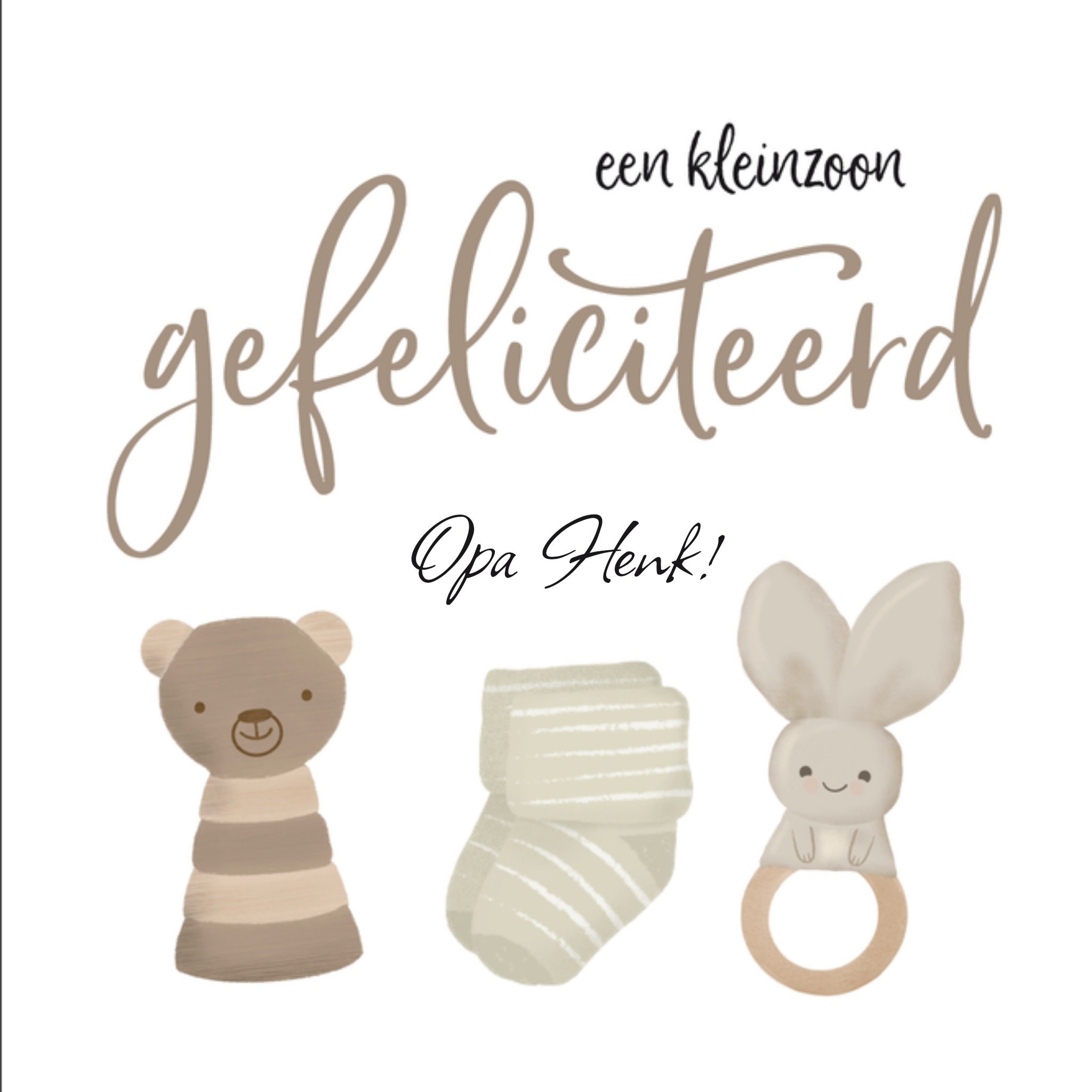 Geboortekaart kleinzoon opa naam Vierkante Kaart Tsjip