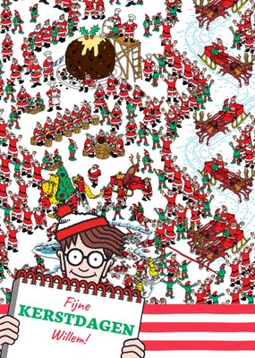 Where's Wally Santa And Elves Fijne Kerstdagen Kerstkaart