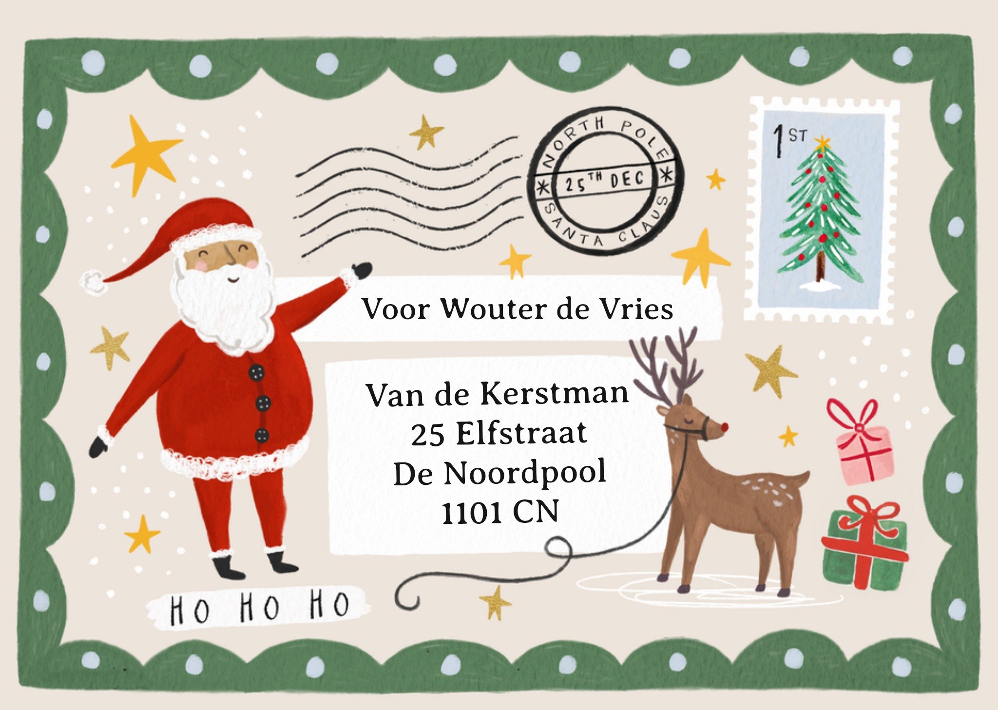 Kerstkaart Van de Kerstman Greetz