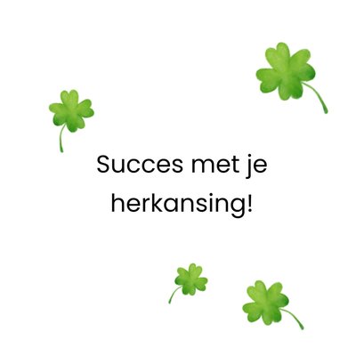 Succes Met Je Herkansing Aquarel Klaver Kaart