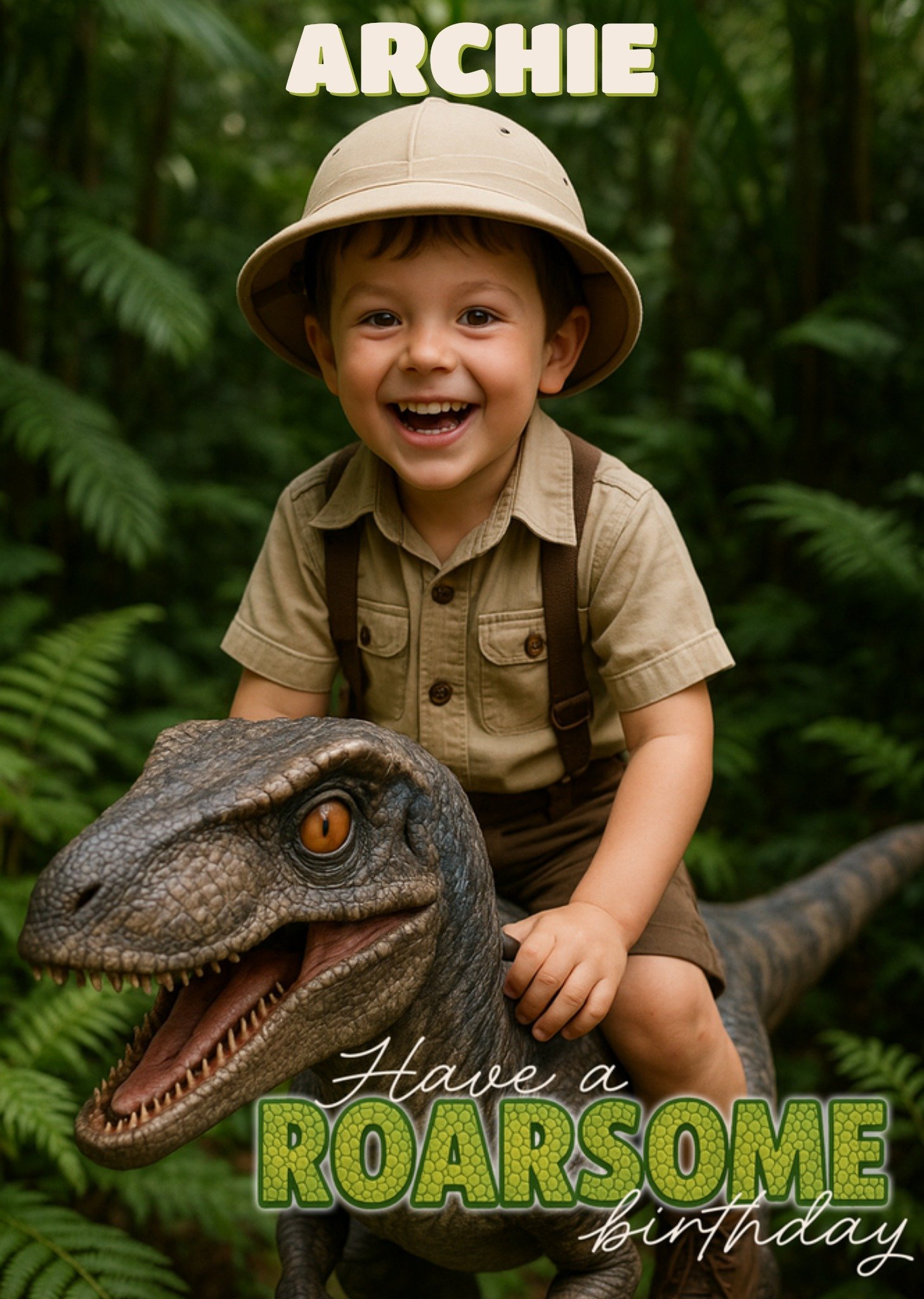 Verjaardagskaart Face Swap Have a roarsome birthday Greetz