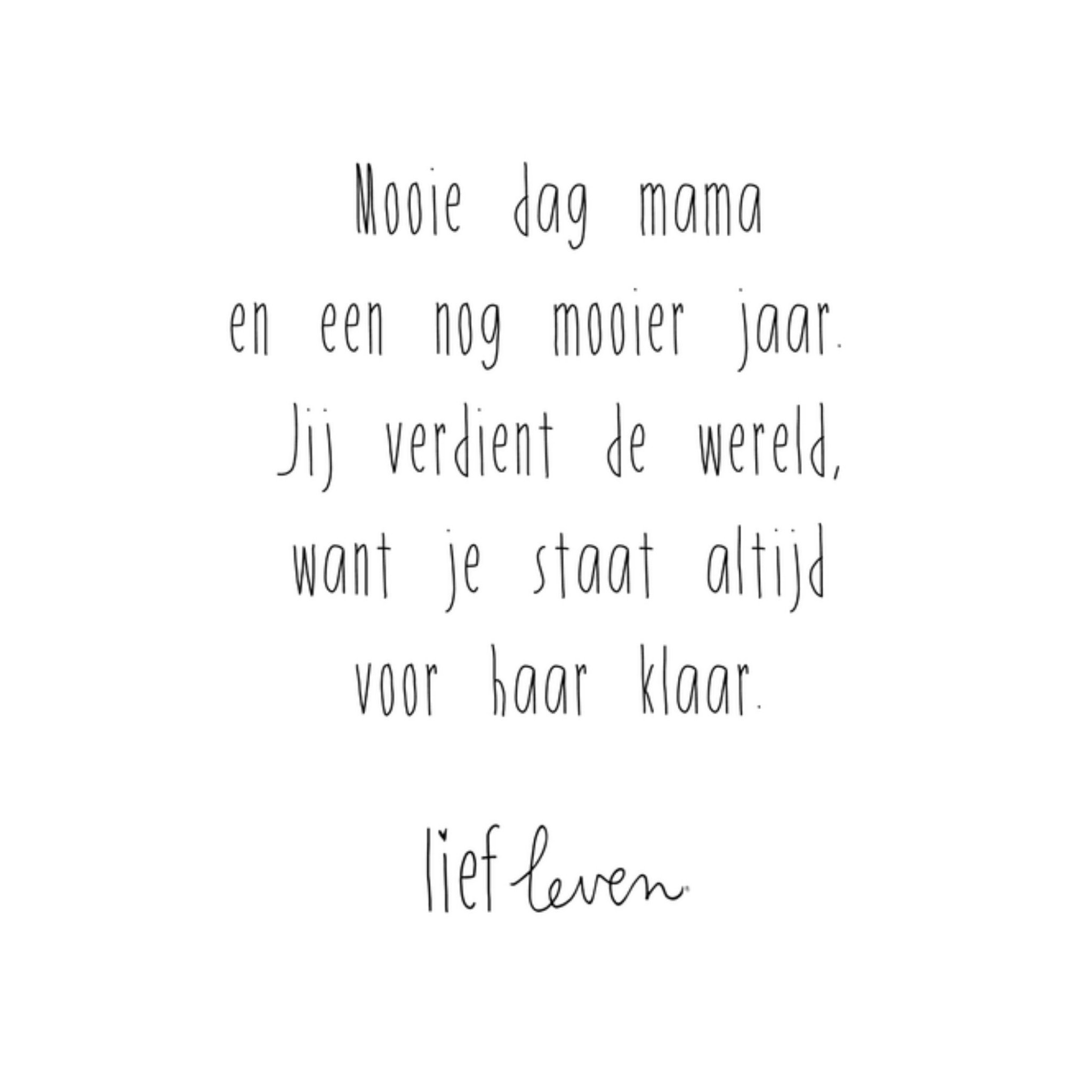Verjaardagskaart Mama Vierkante Kaart Lief Leven