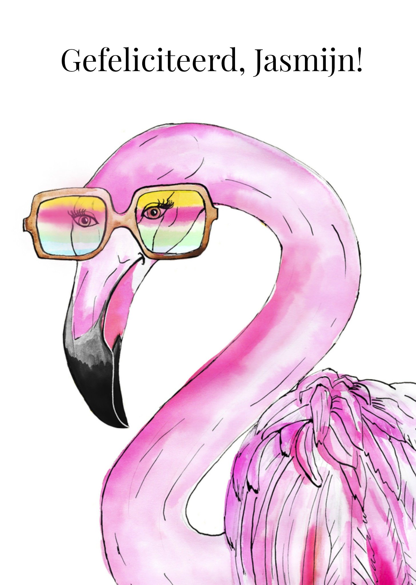 Marie Bodie Verjaardagskaart Flamingo Kaart Marie Bodié