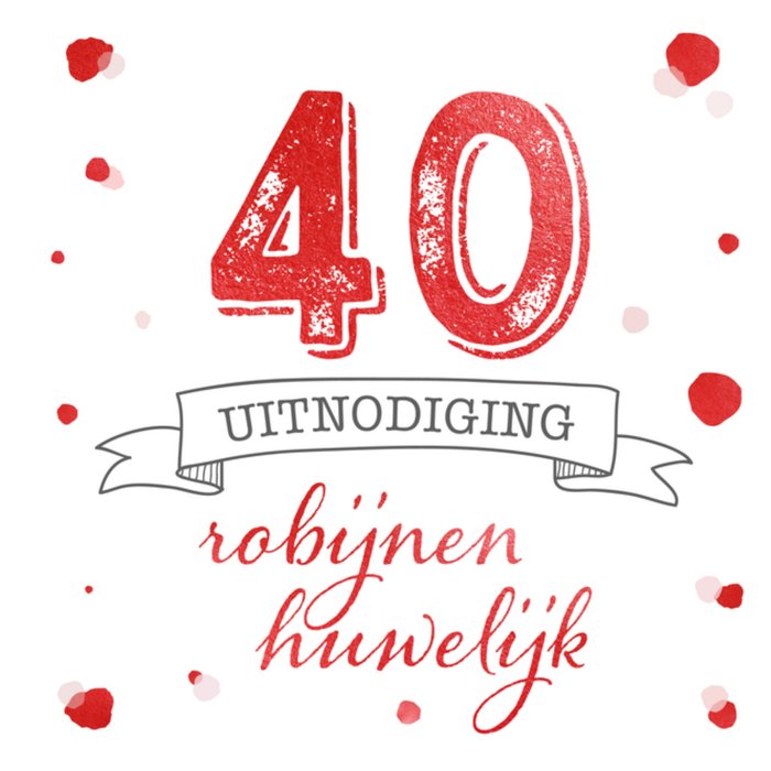 Greetz | Huwelijks jubileum uitnodiging | Robijn