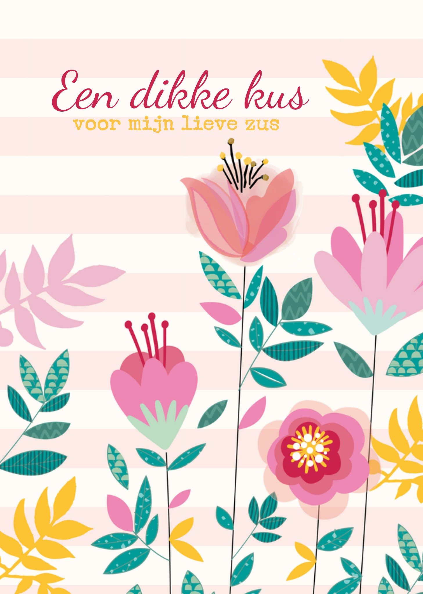 Beterschapskaart Illustratie bloemen Kaart TMS