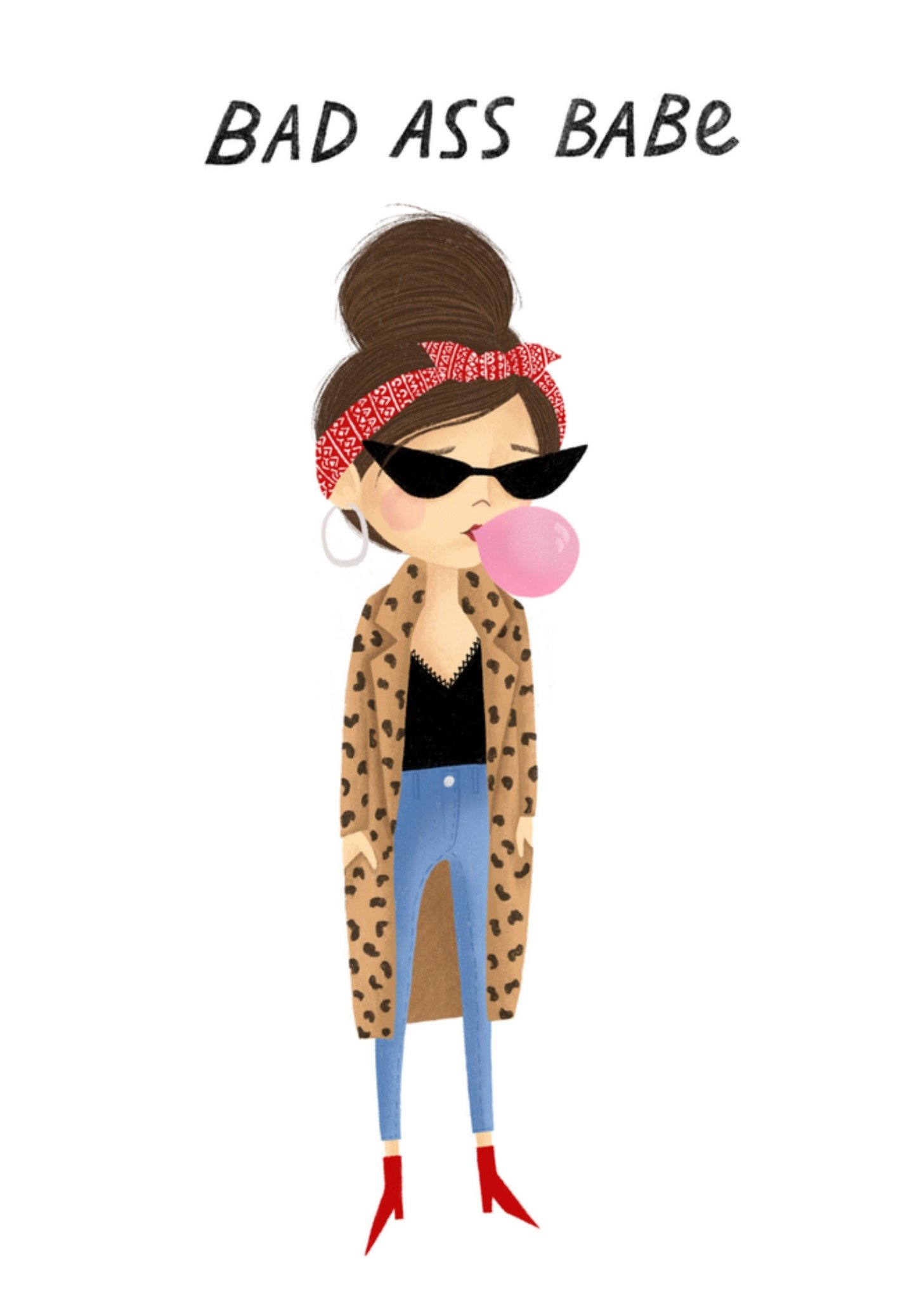 Verjaardagskaart bad ass babe Kaart The Cardy Club