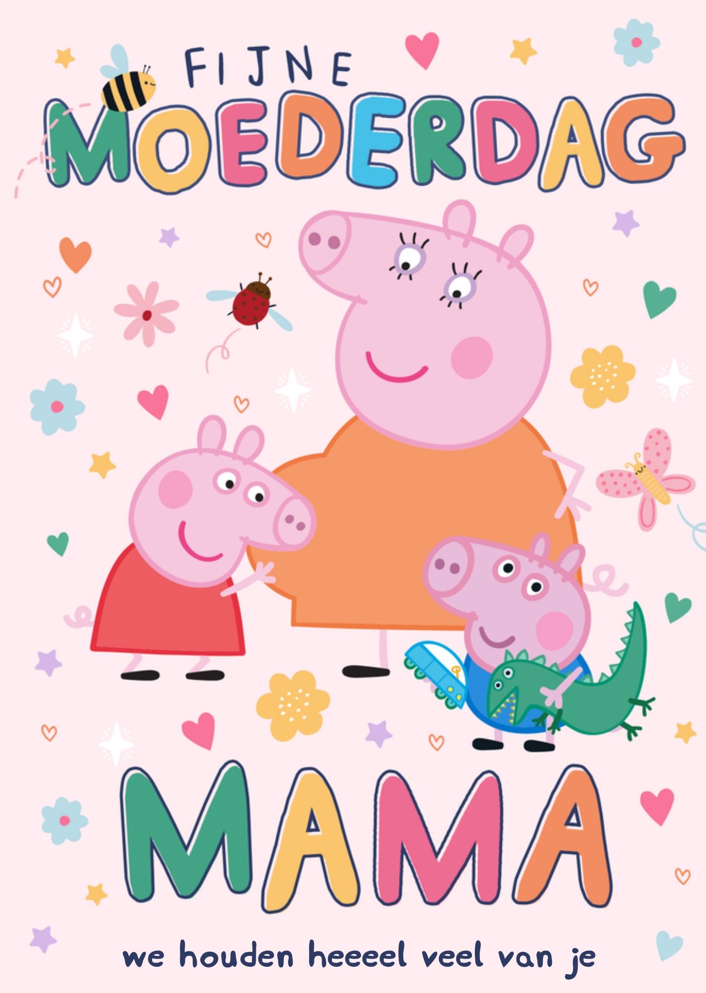 Moederdagkaart Fijne moederdag mama Kaart Peppa Pig