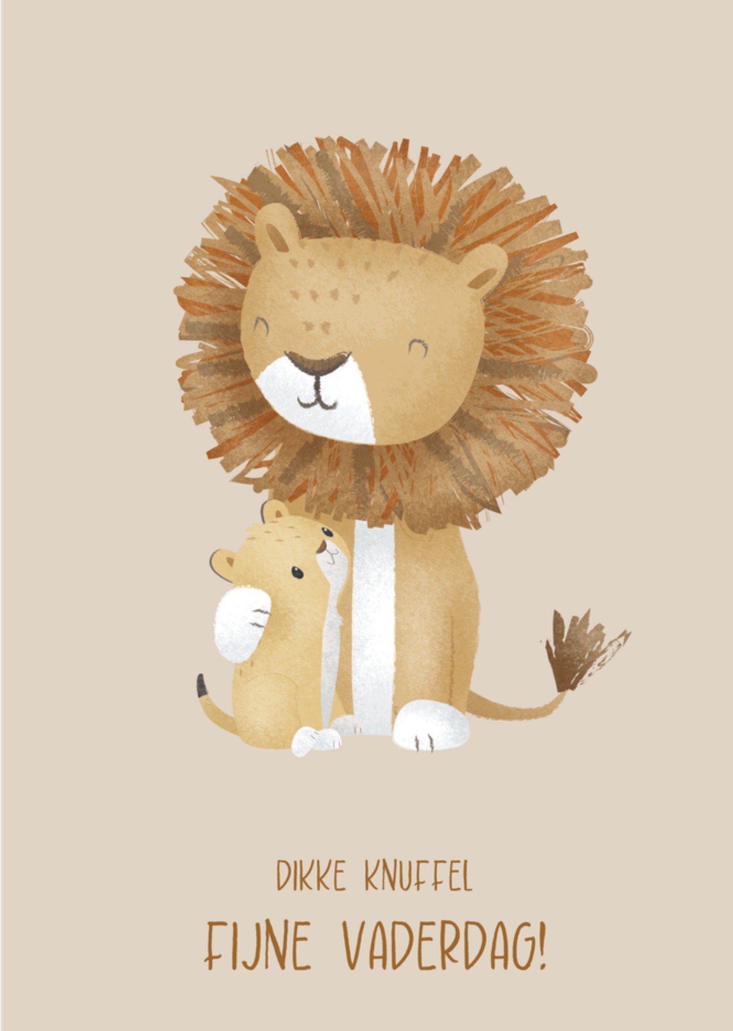 Vaderdagkaart Dikke knuffel Kaart Little Dutch