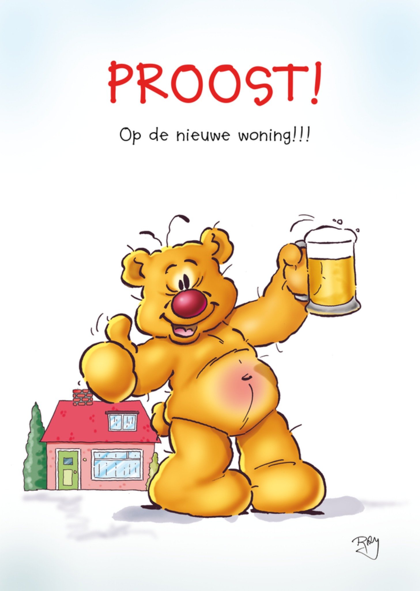 Nieuwe woning beer proost Kaart Doodles