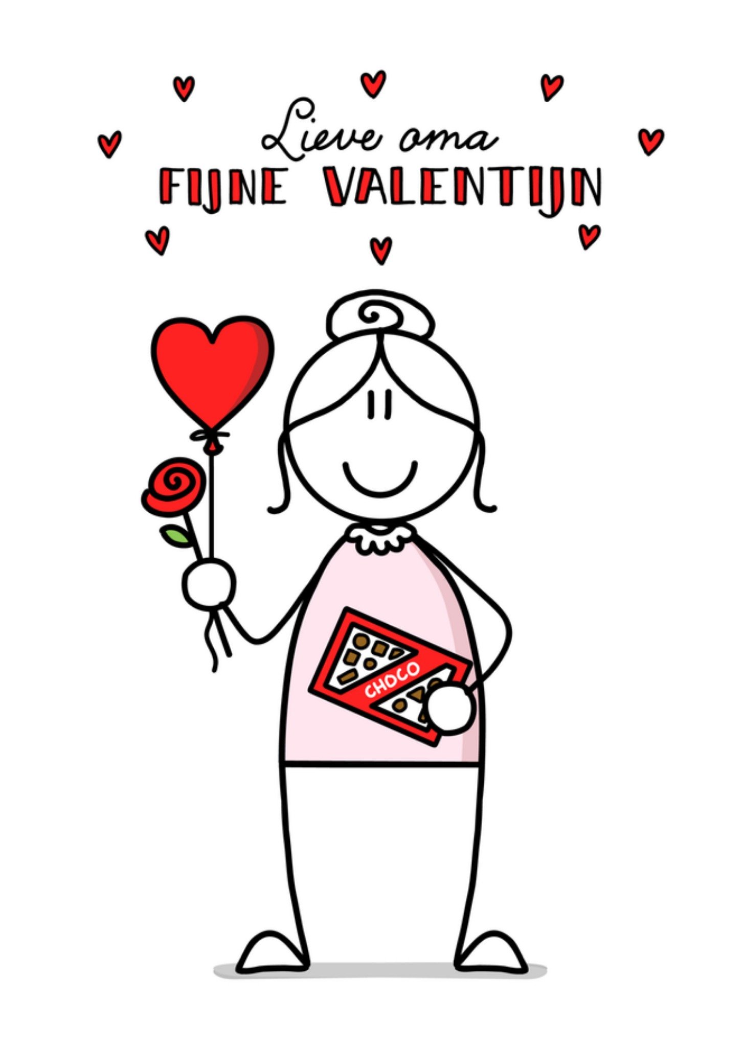 Valentijnskaart Oma Kaart YH Tekent