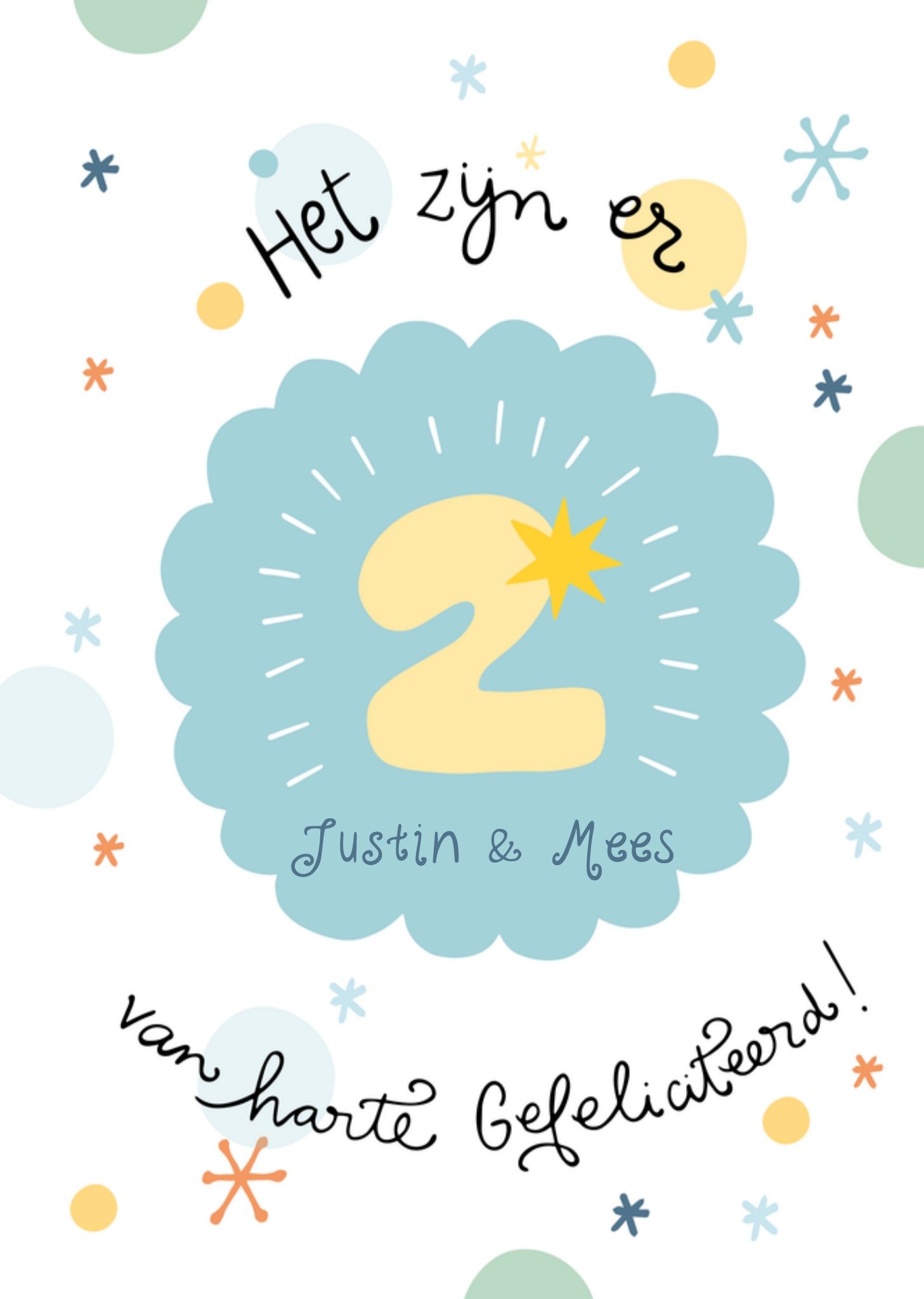 Geboortekaart Tweeling Jongens Kaart Funny Side Up