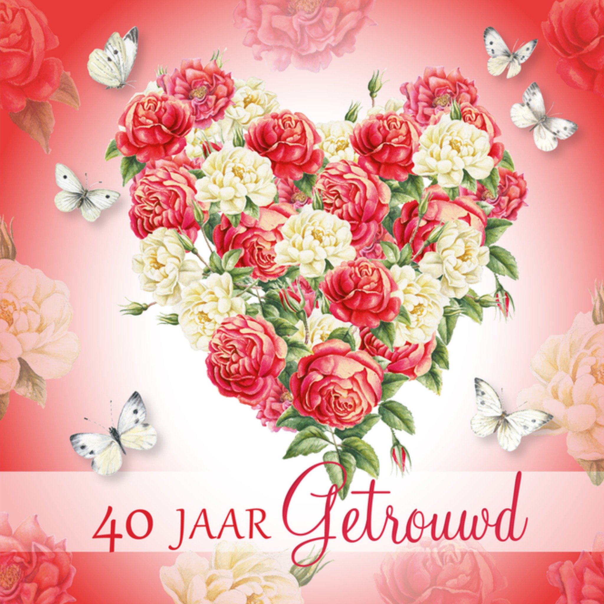Jubileum kaart 40 jaar getrouwd Vierkante Kaart Janneke Brinkman