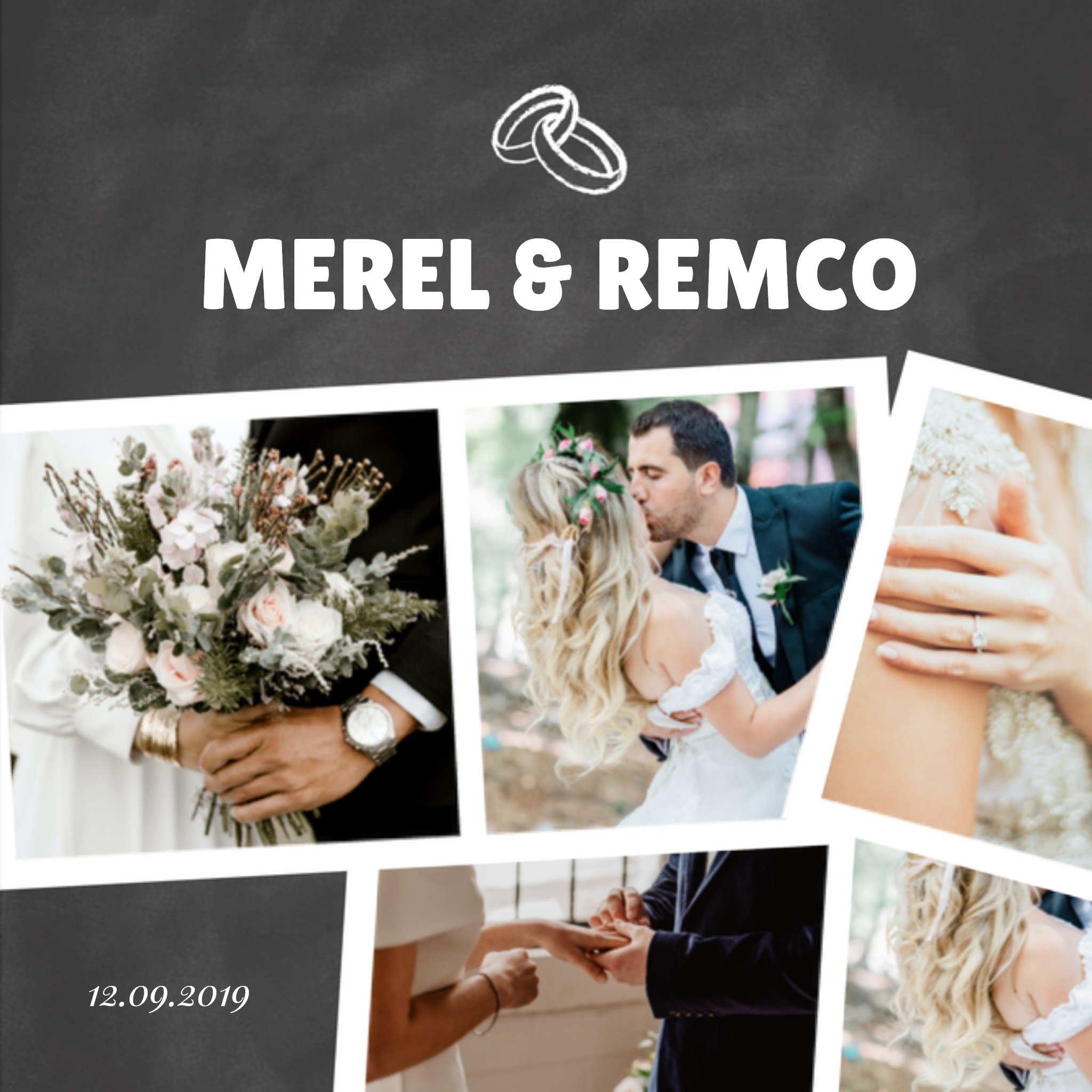 Greetz Huwelijksjubileum Uitnodiging Foto Vierkant