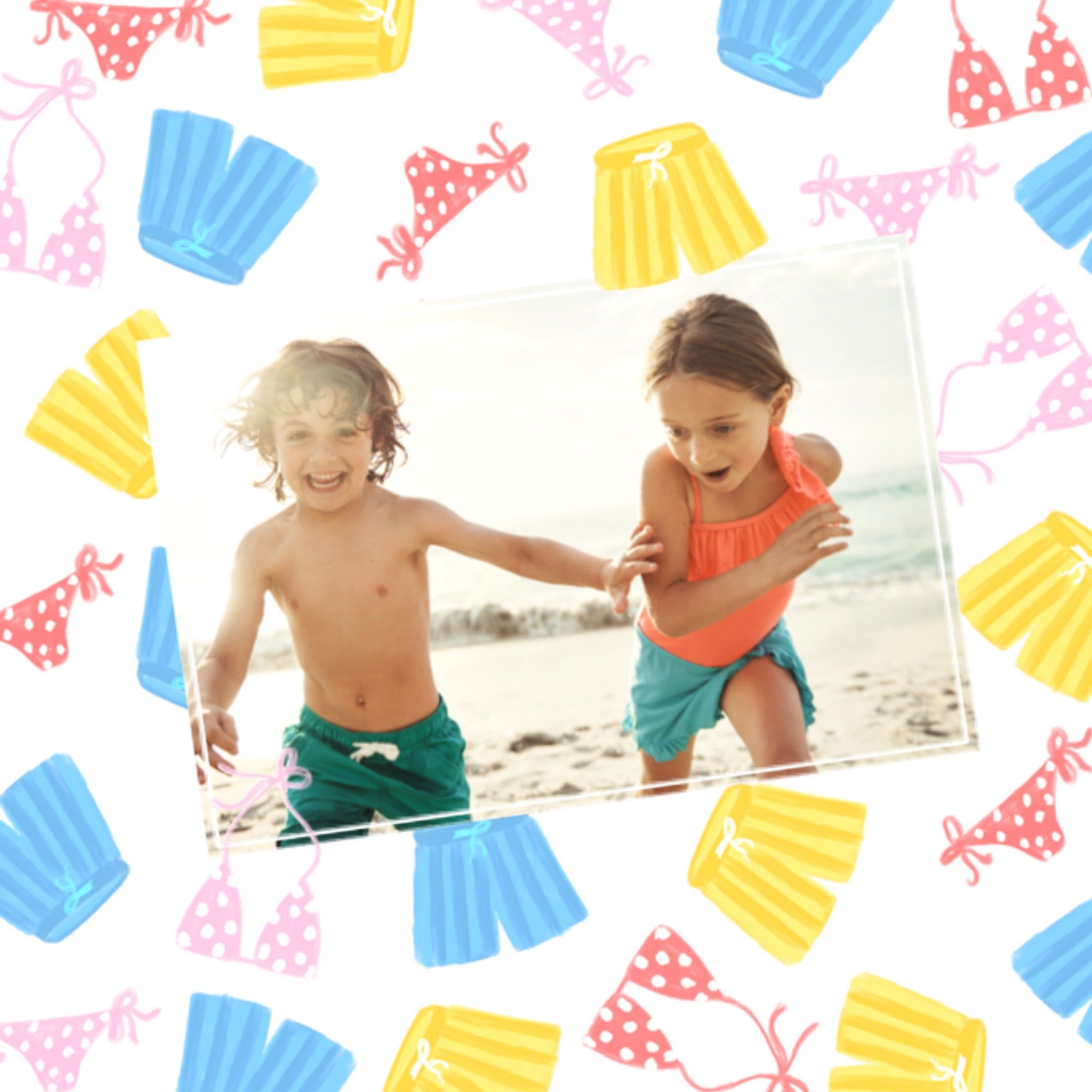 Greetz Vakantiekaart Zomerkiekje Zwemkleding Vierkant