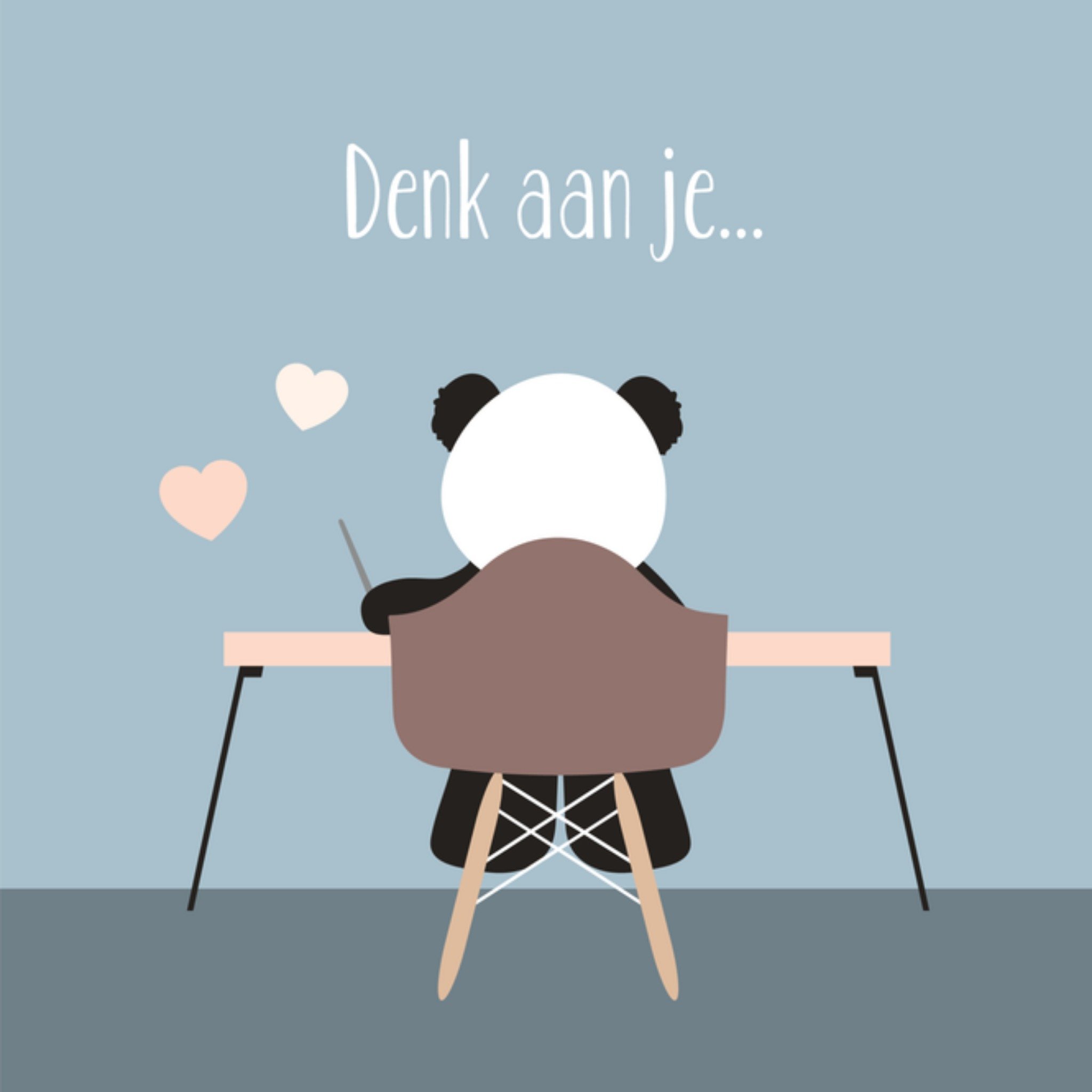 Greetz Denken aan kaart panda illustratie Vierkant