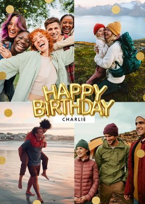 Gouden Ballonnen Collage Verjaardag Kaart