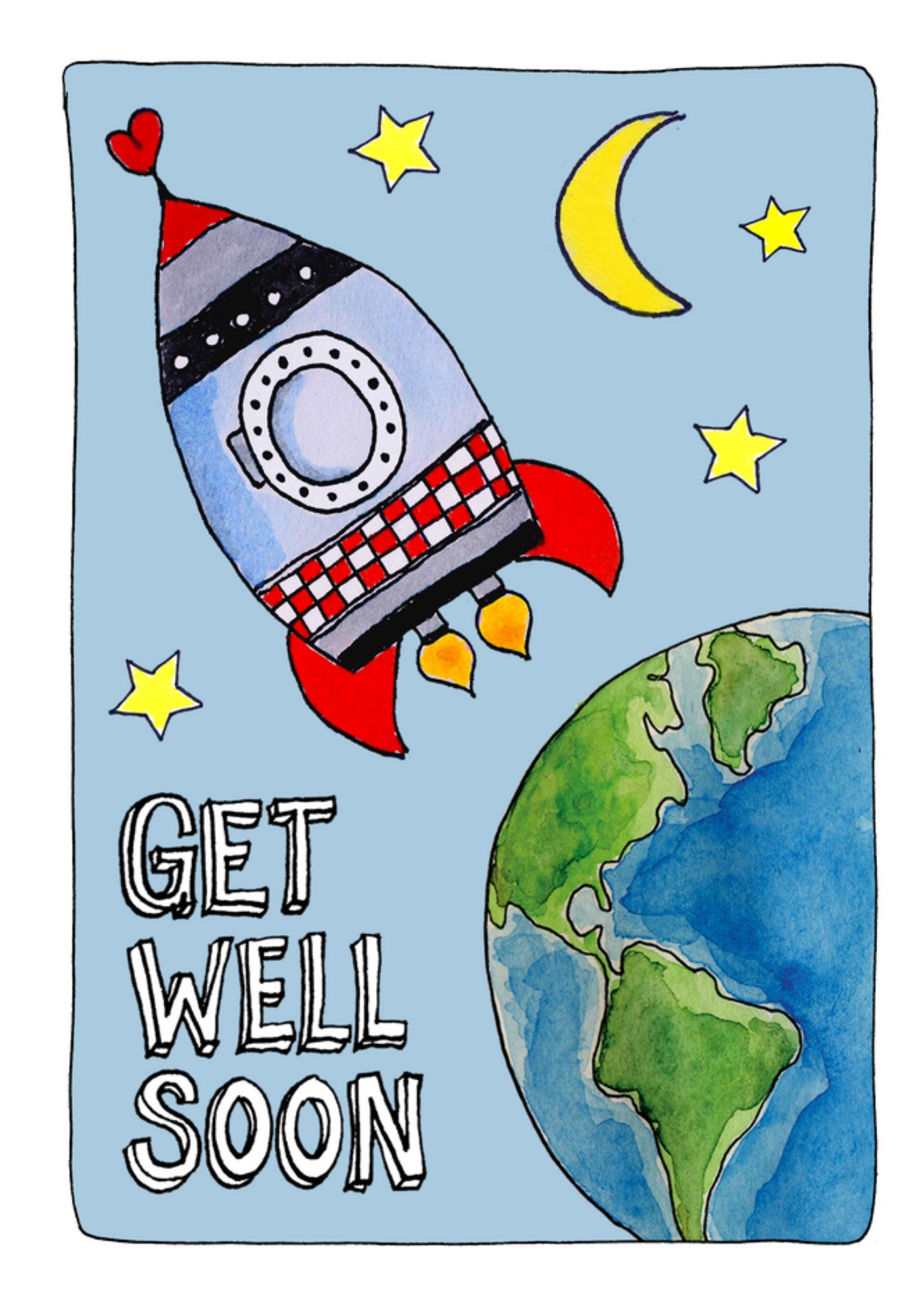 Beterschapskaart Raket Kaart Sandysign