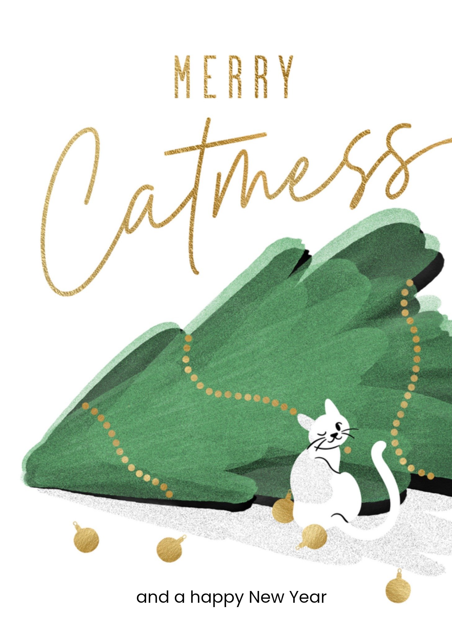 Kerstkaart kat illustratie Luckz