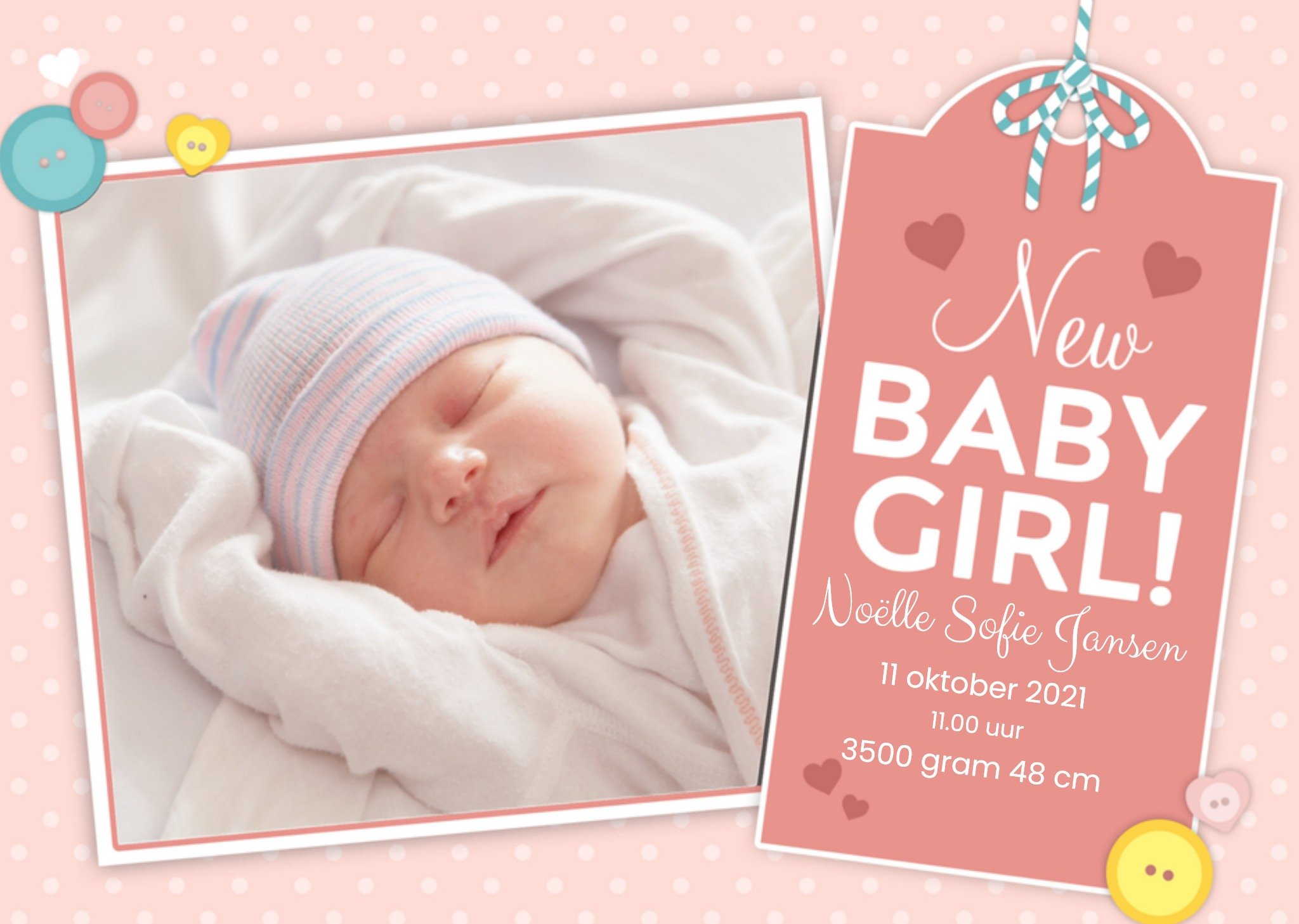 Geboortekaart Meisje Foto Greetz