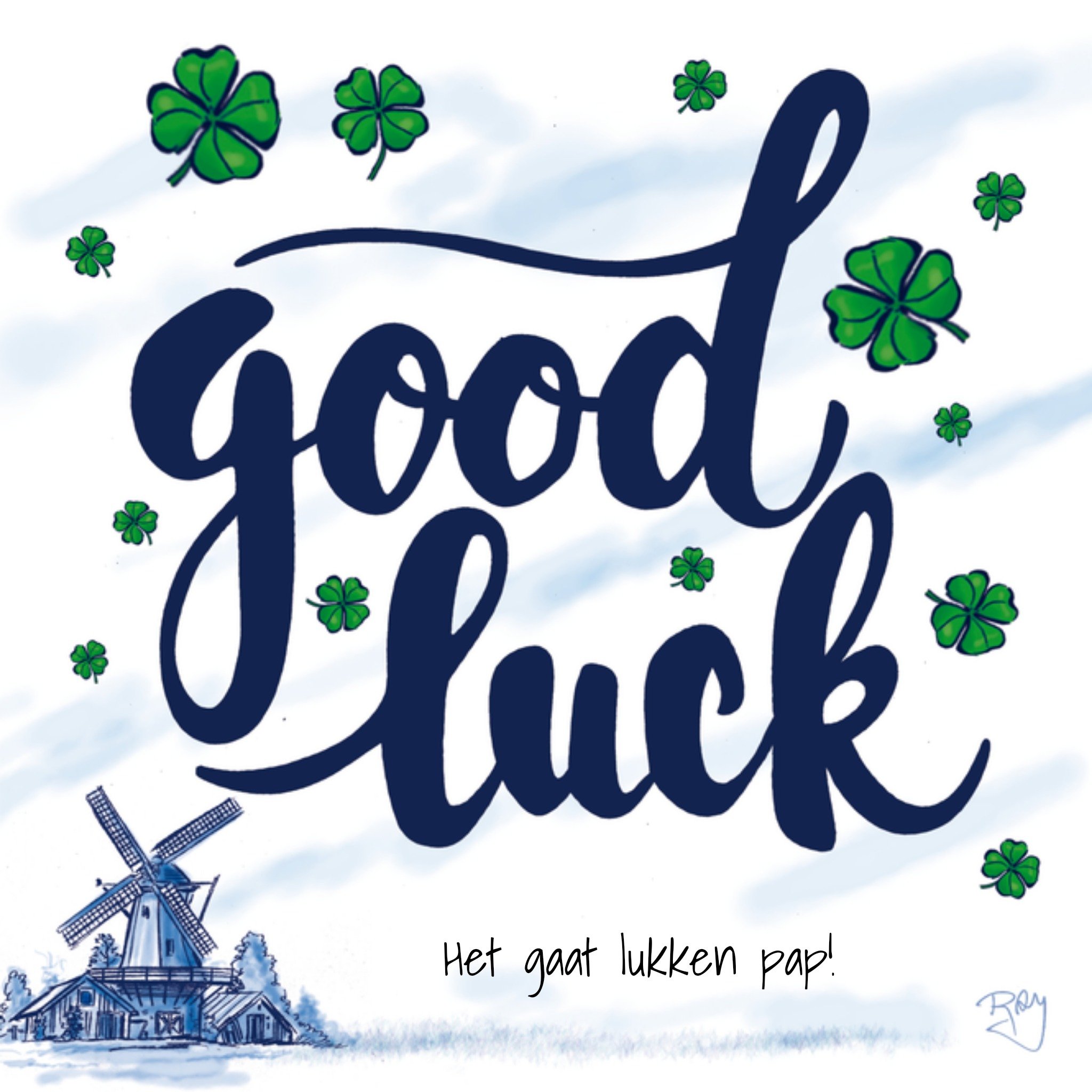 Succeskaart Papa Vierkante Kaart Old Dutch