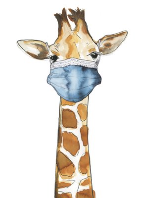 Marie Bodie | Beterschapskaart | Aquarel giraffe