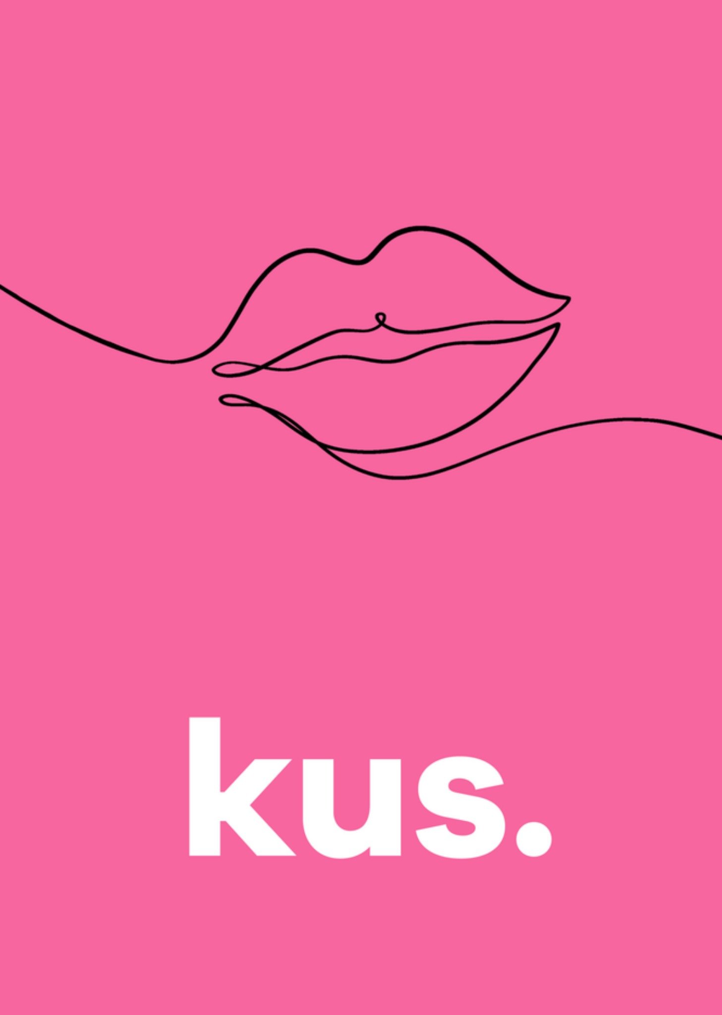 Valentijnskaart kus lippen Greetz