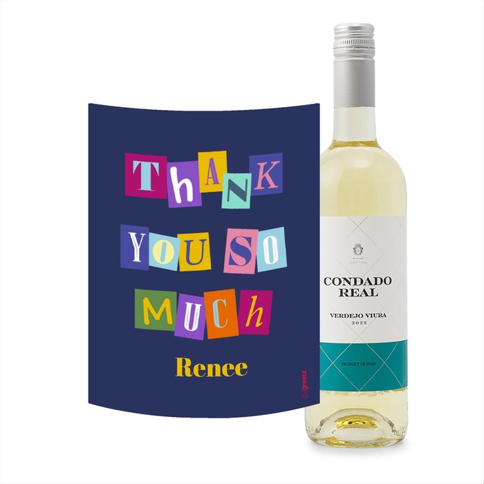 Condado Real | Verdejo - Viura | Thank you met eigen naam | 750 ml