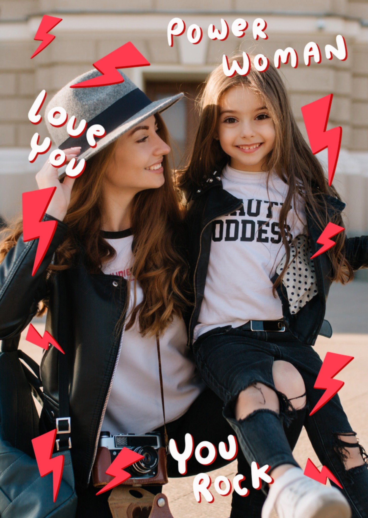 Moederdagkaart Power woman Love you You rock Fotokaart Kaart Greetz