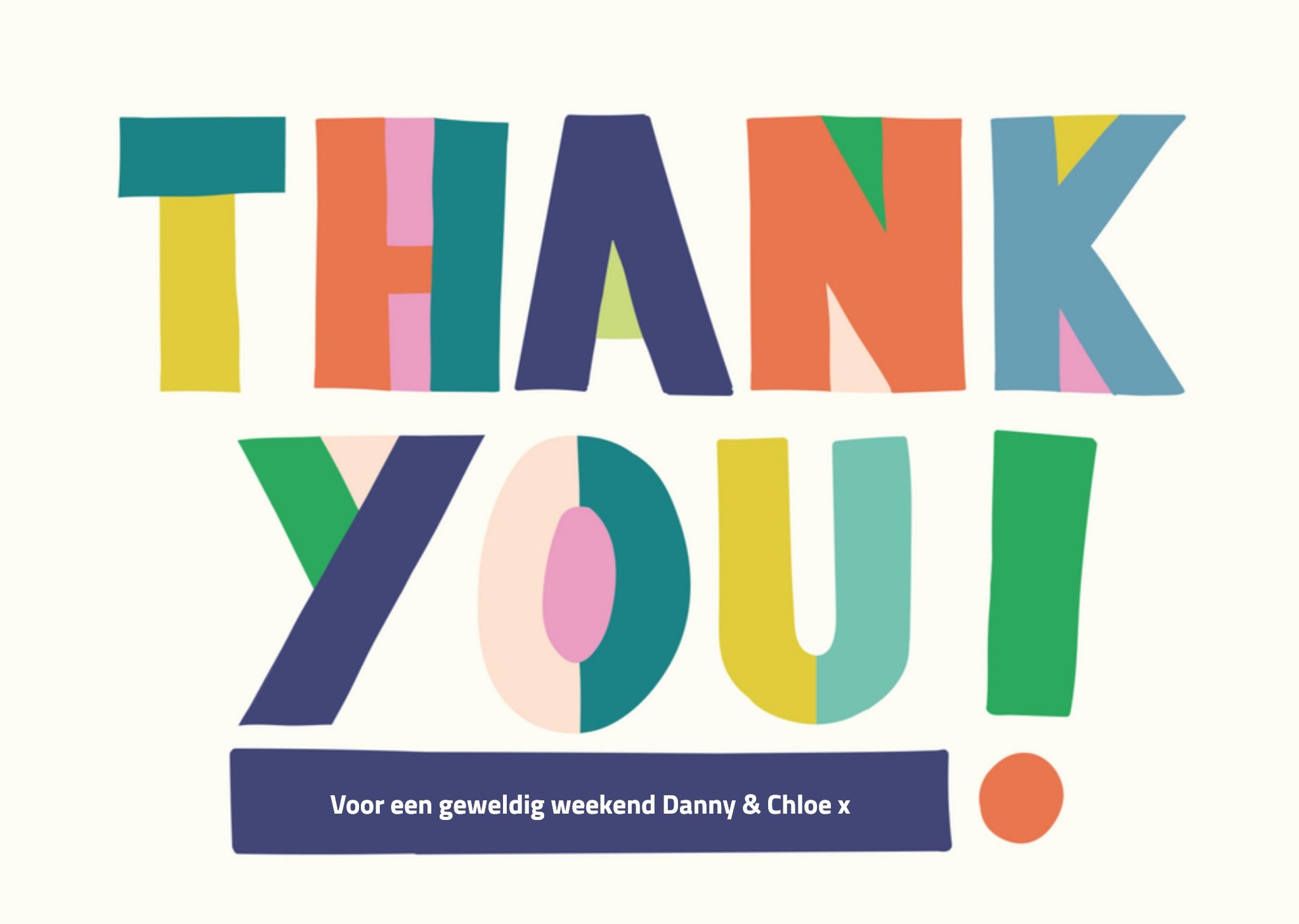 Bedankkaart met aanpasbare naam Kaart Greetz