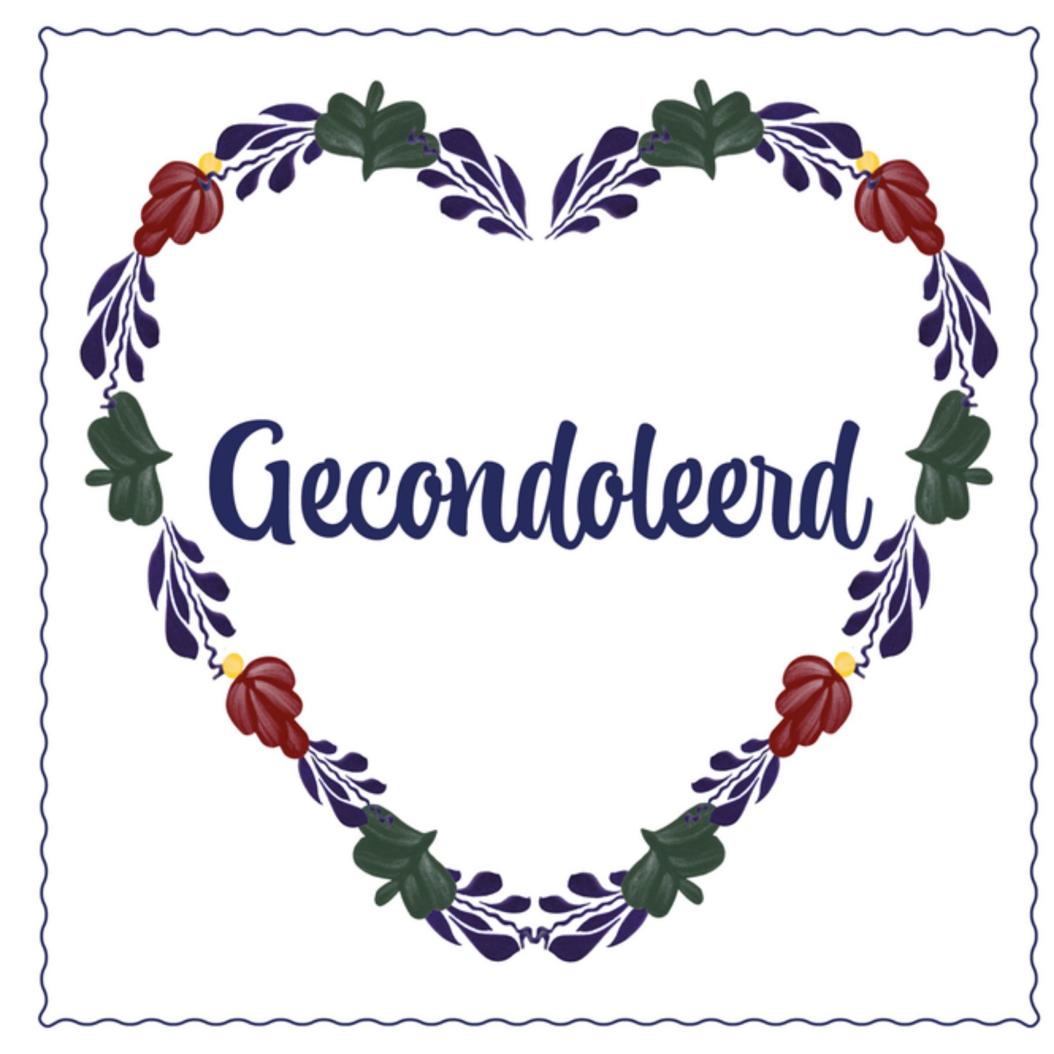 Condoleancekaart Illustratie Vierkante Kaart Boerenbont