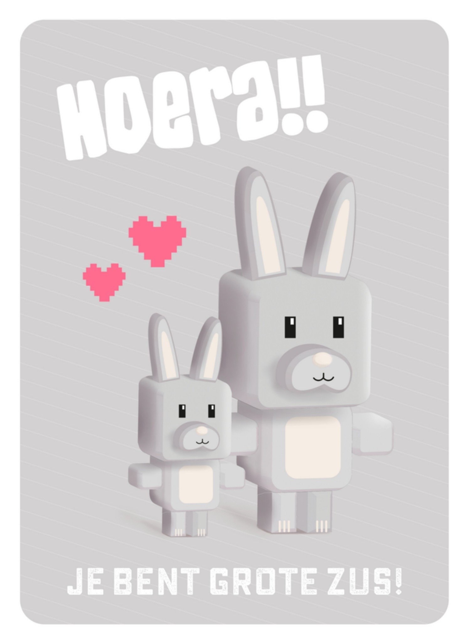 Geboortekaart konijn zus Kaart Greetz