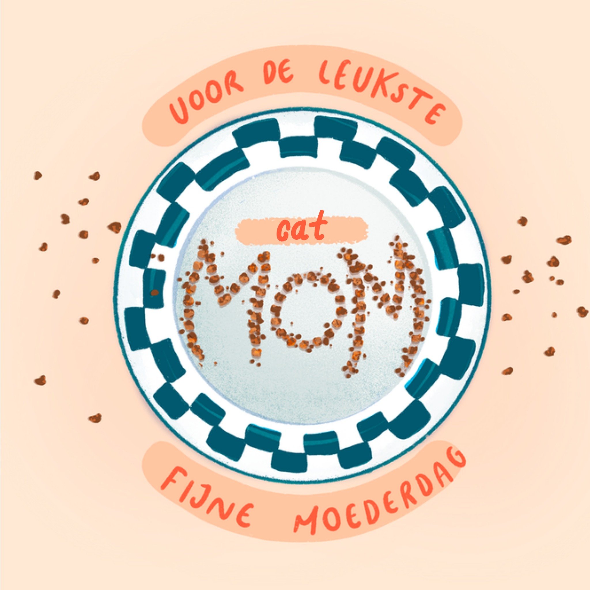 Greetz Moederdagkaart Voor de leukste cat mom Fijne Moederdag Kattenvoer Aanpasbare tekst Vierkant