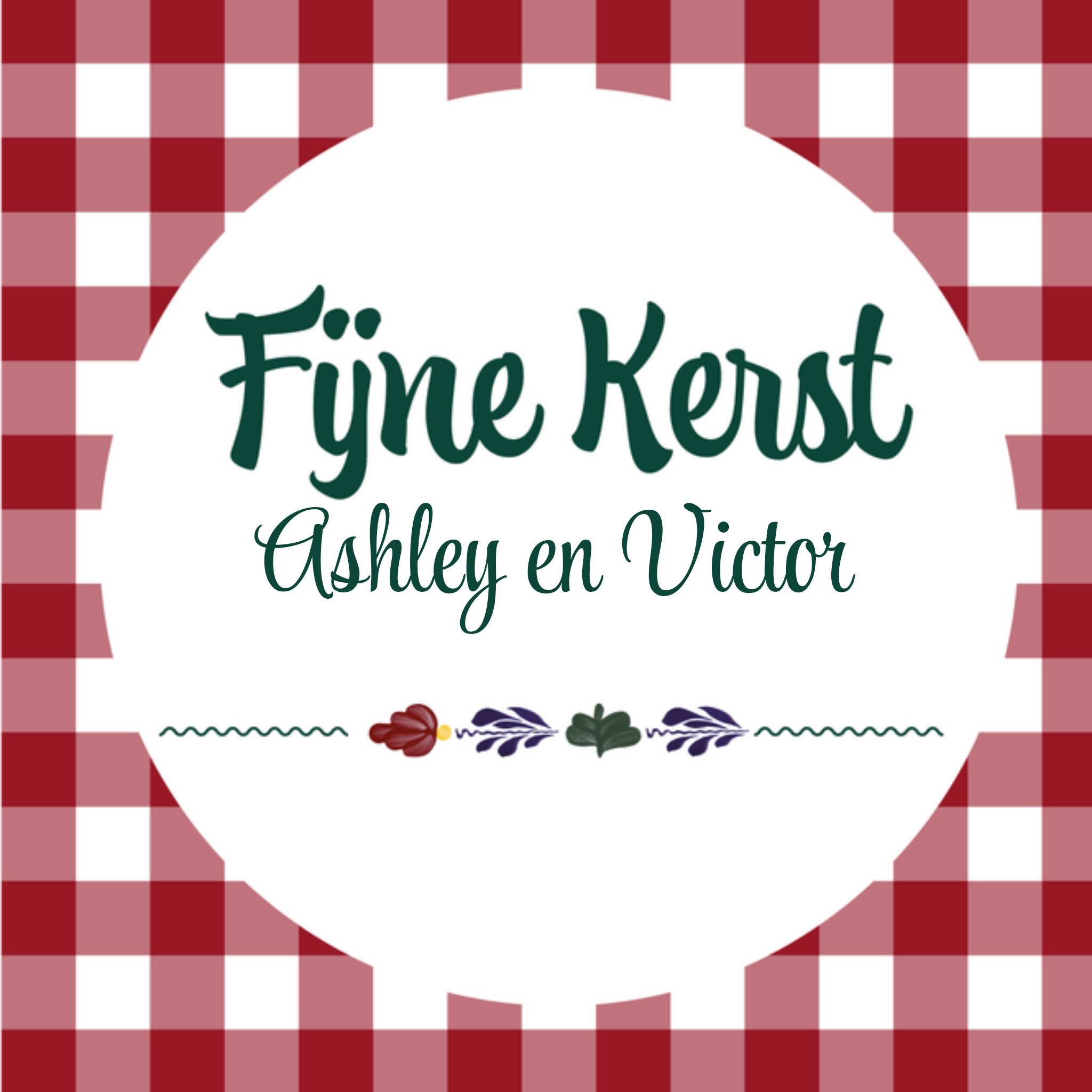 Kerstkaart Stel Rood Boerenbont