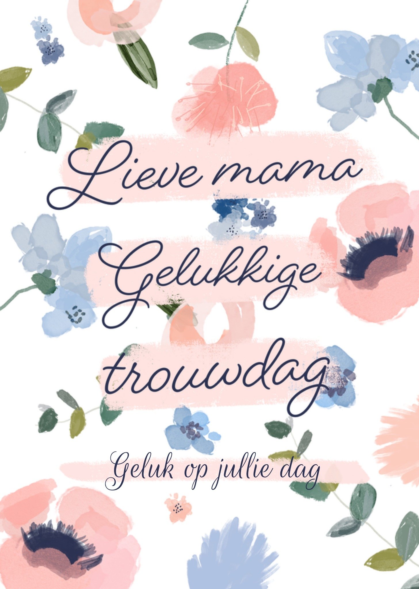 Huwelijkskaart Lieve Mama Gelukkige Trouwdag Aanpasbare tekst Kaart Greetz