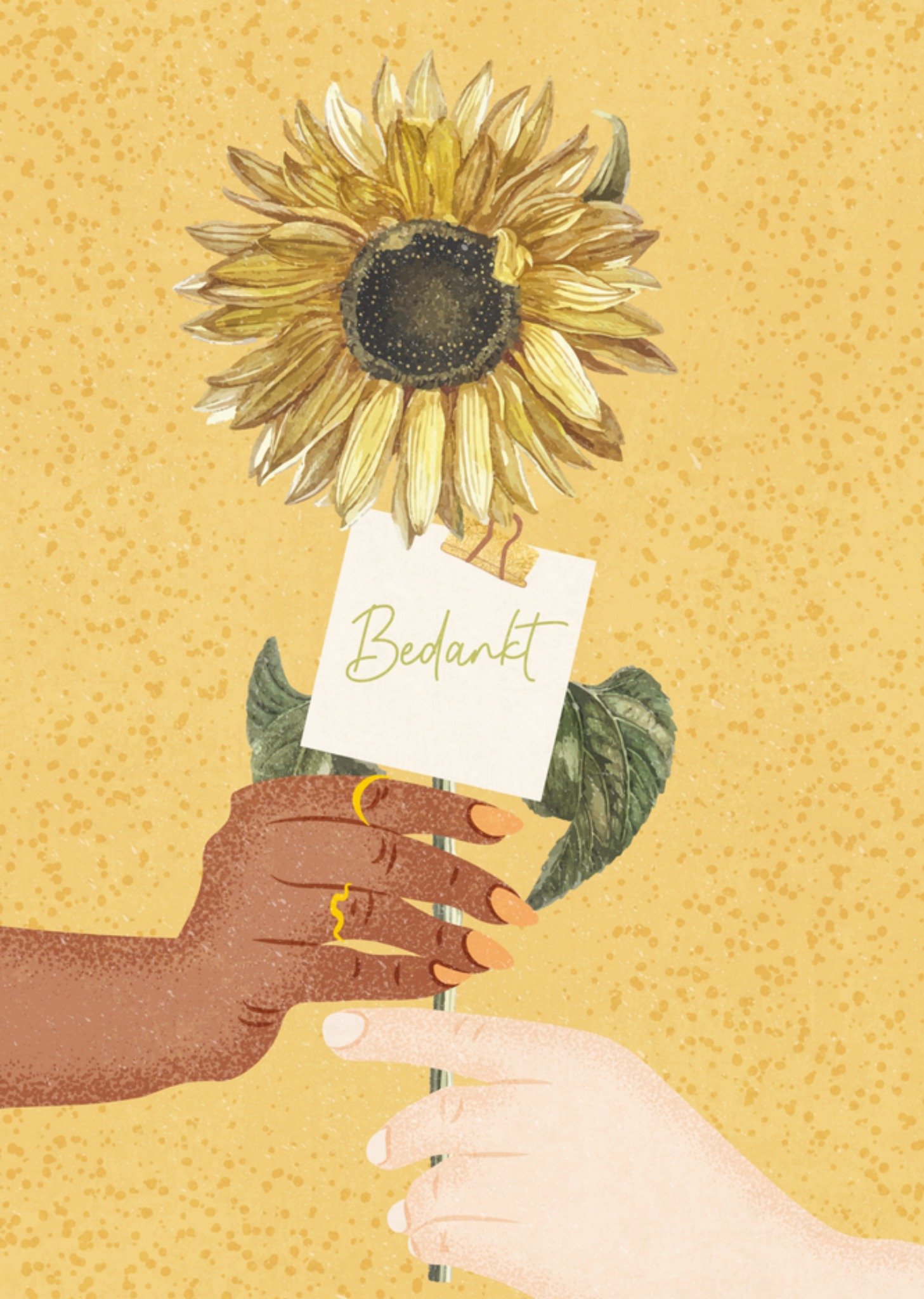 Bedankkaart zonnebloem Kaart Melolelo