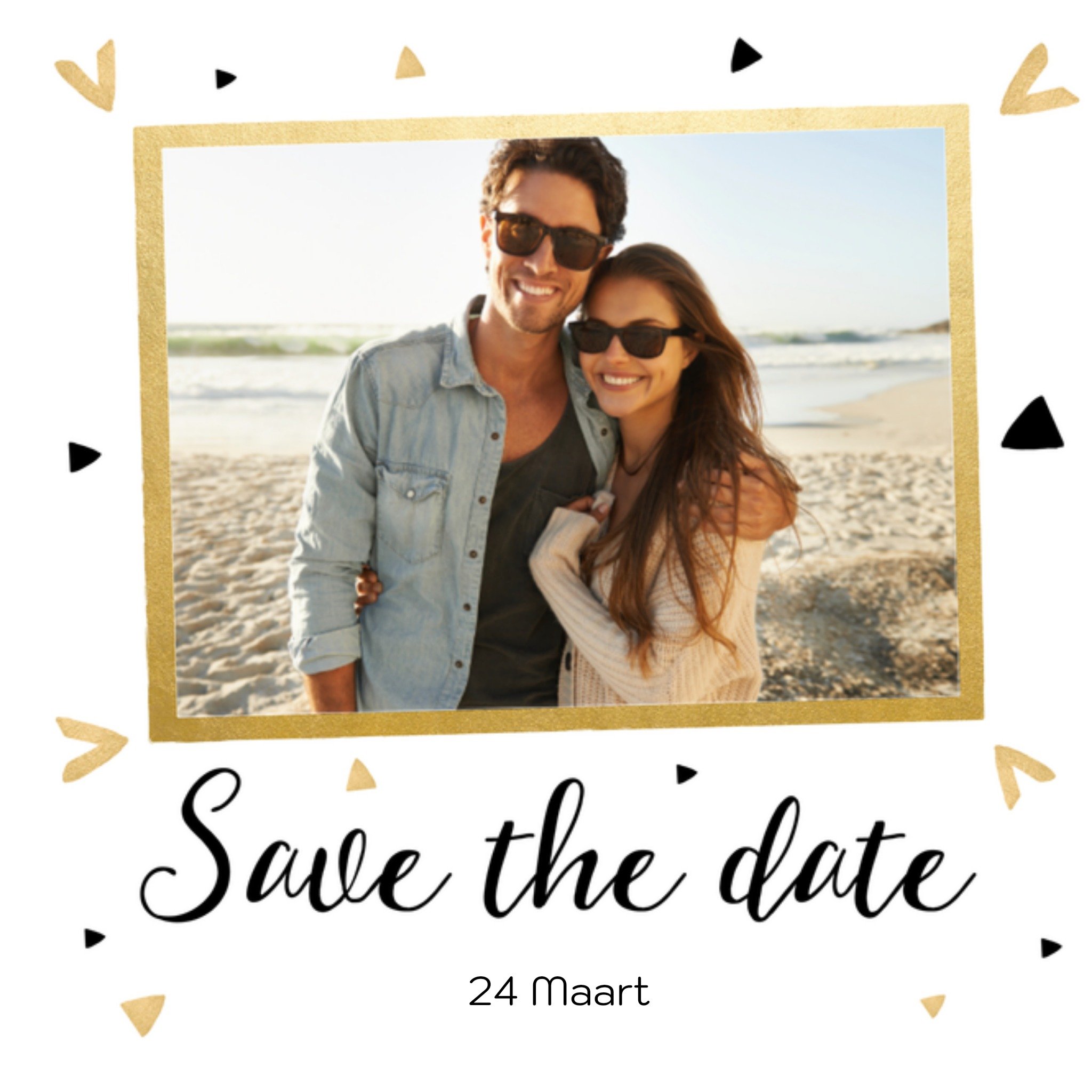 Save the date fotokaart datum Vierkante Kaart Greetz