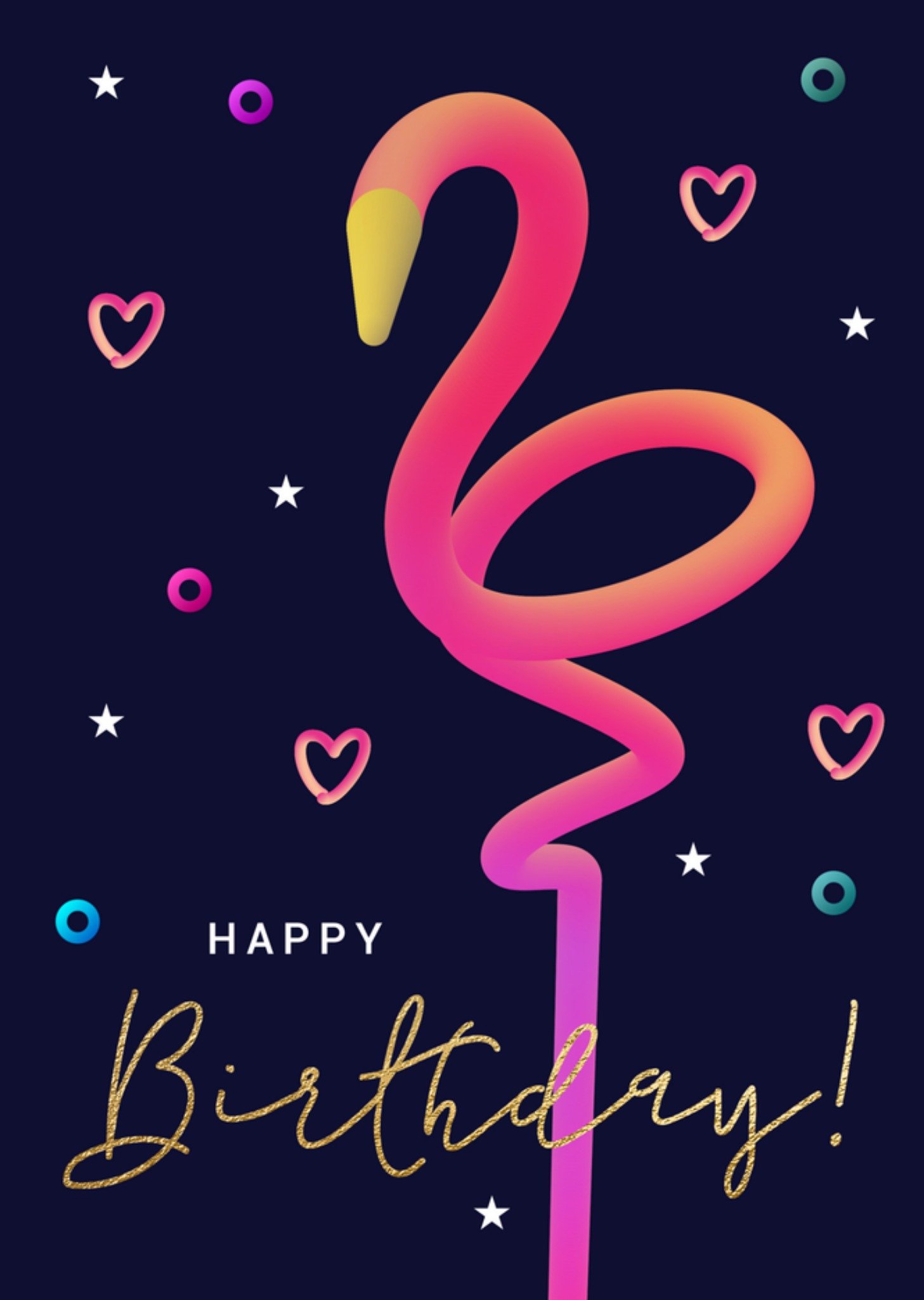 Verjaardag Flamingo Kaart Luckz